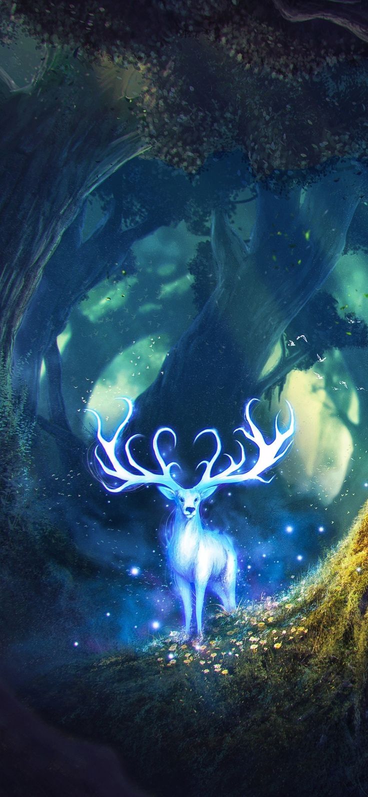 Magic Forest Fantasy Deer Wallpaper