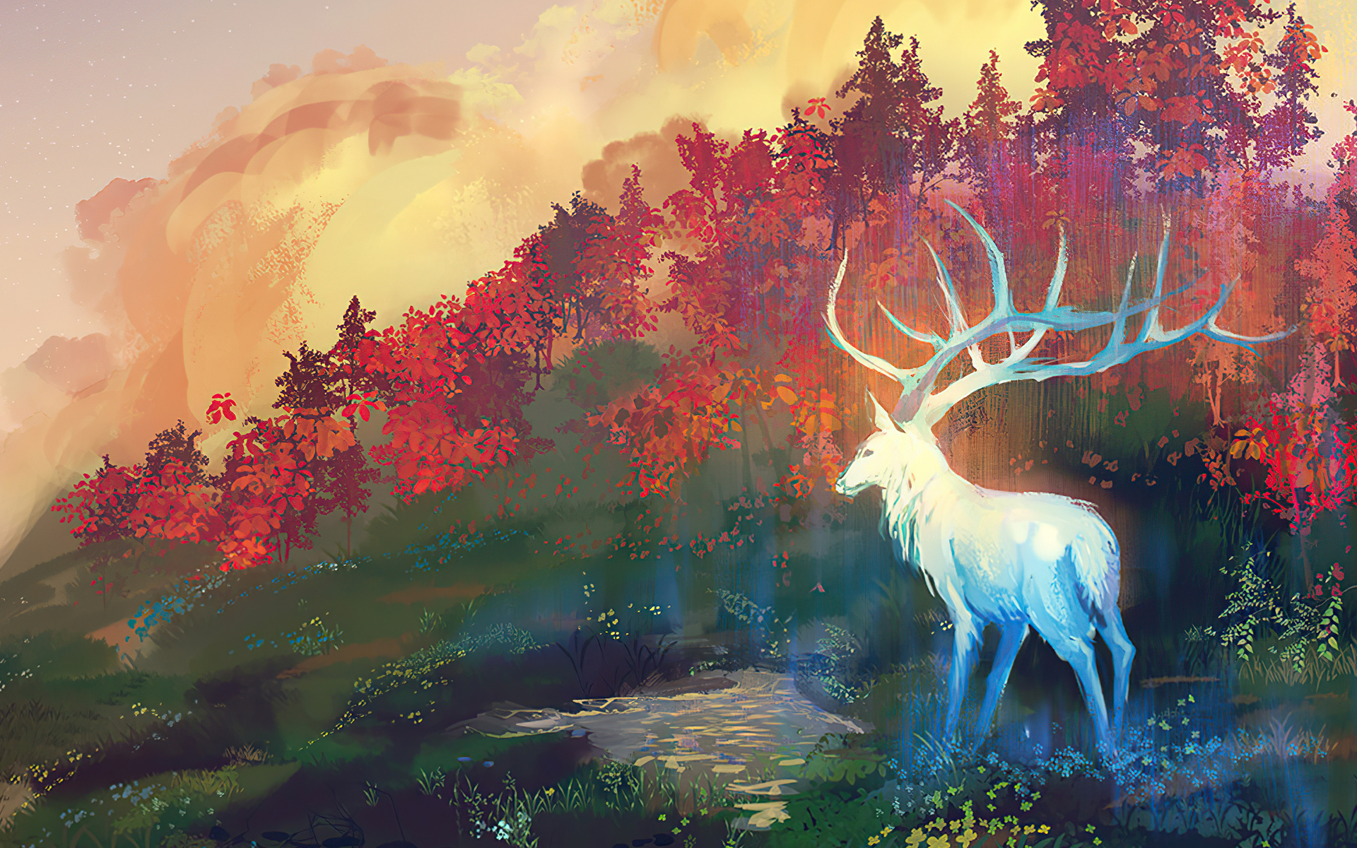 Download Fantasy Deer HD Wallpaper