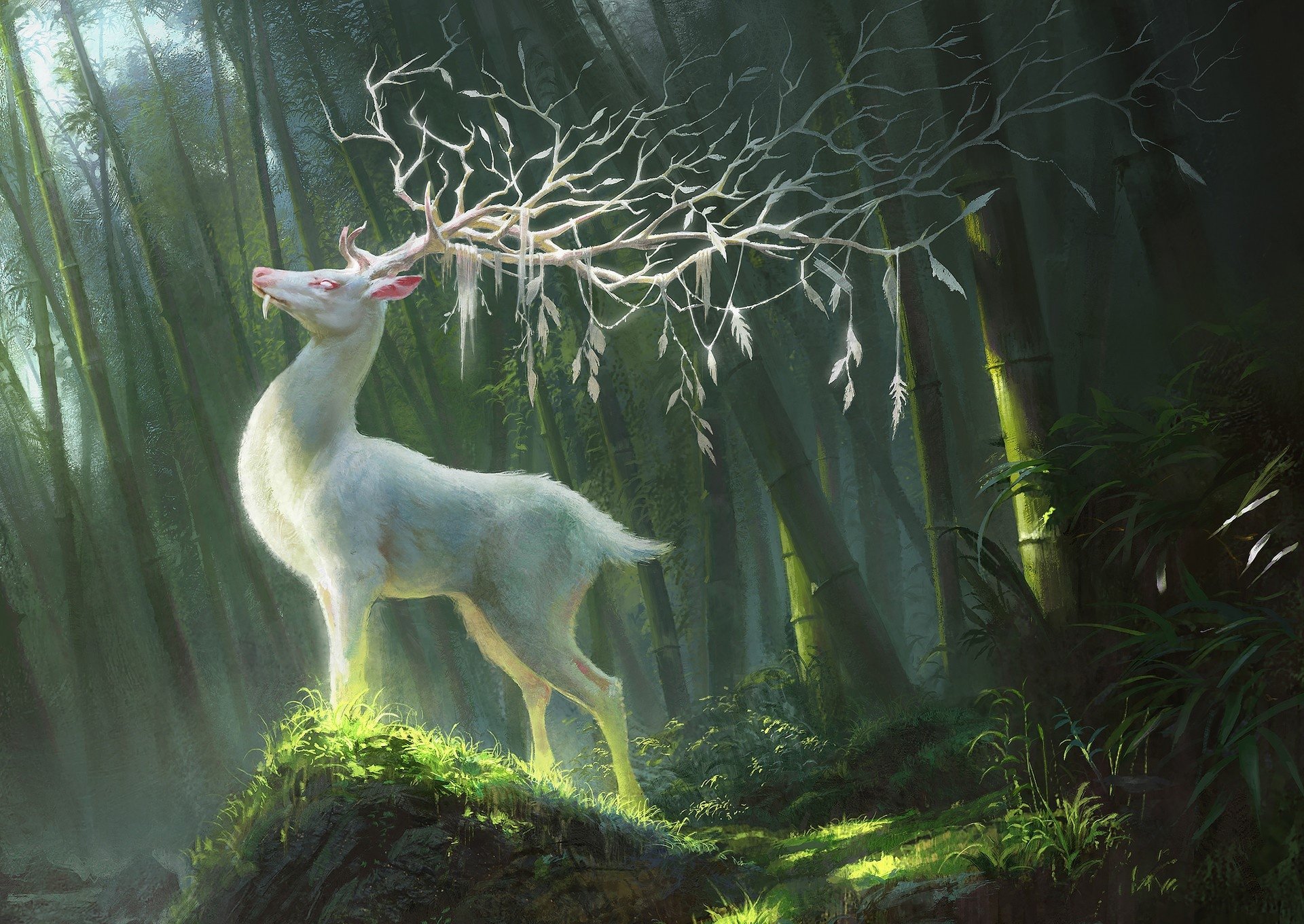 Enchanted Bamboo Grove: The Fantasy Deer In HD By G Host Lee