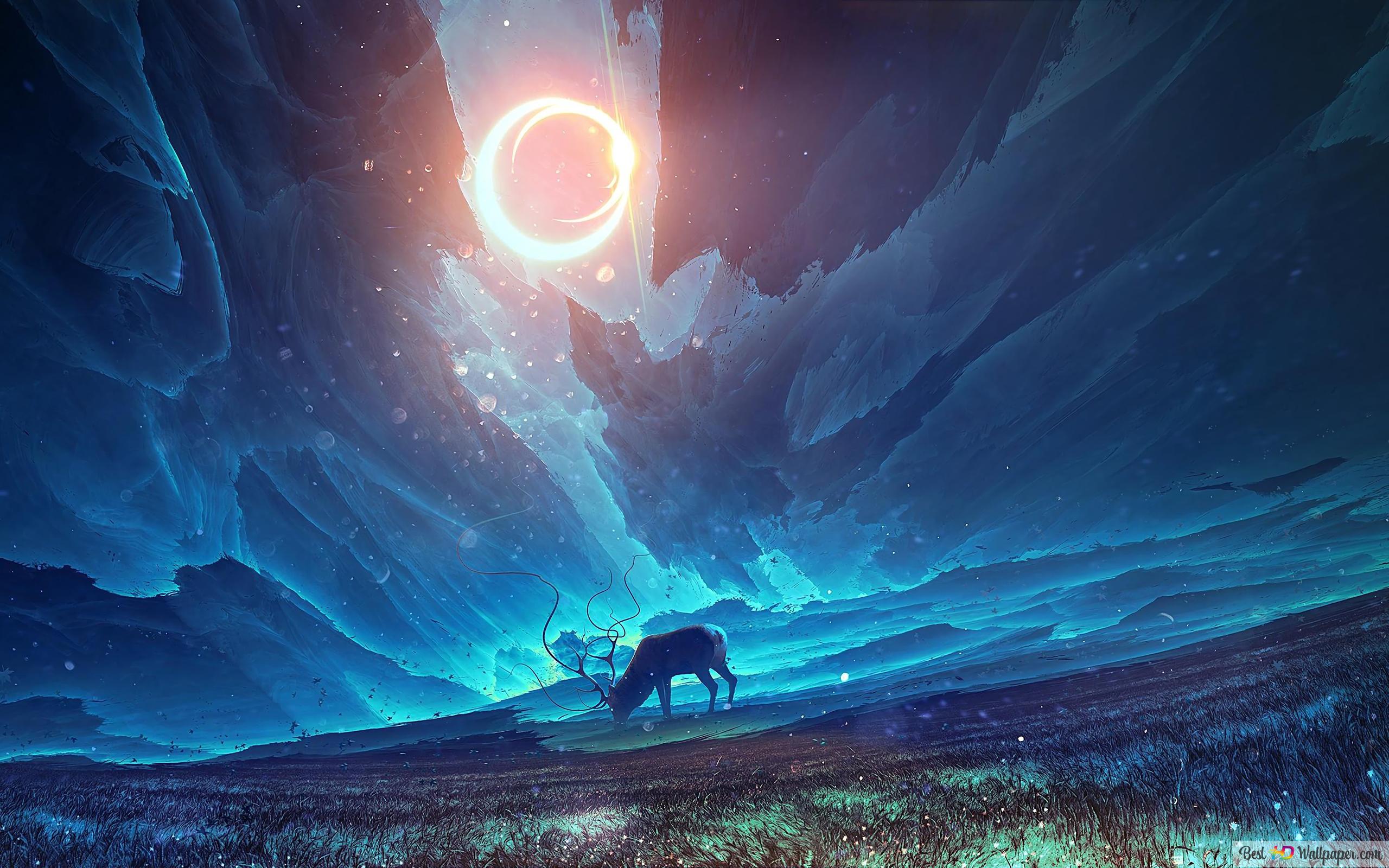 Fantasy Deer Nature 4K wallpaper download