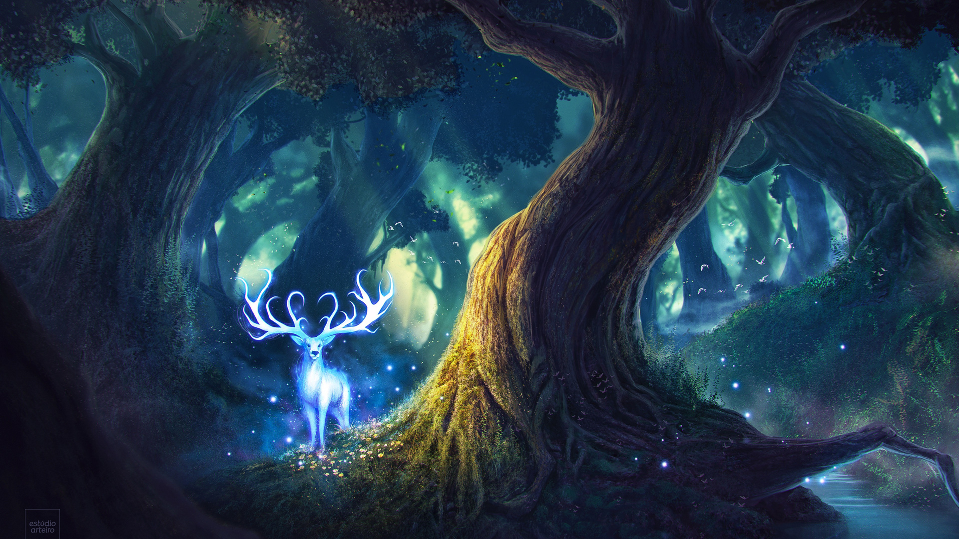 Magic Forest Fantasy Deer For Your XFCE Desktop