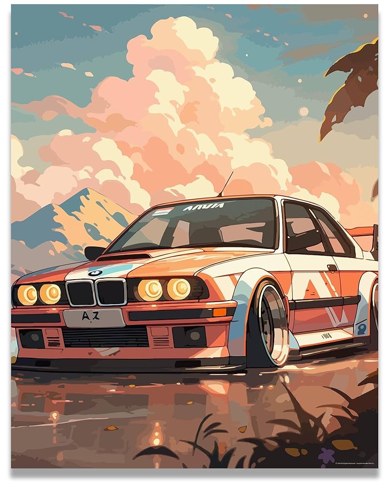 Inspirational Wall Art Co. BMW E30 M3 Poster Posters for Boys Room Wall Decor Room Decor Posters for Men