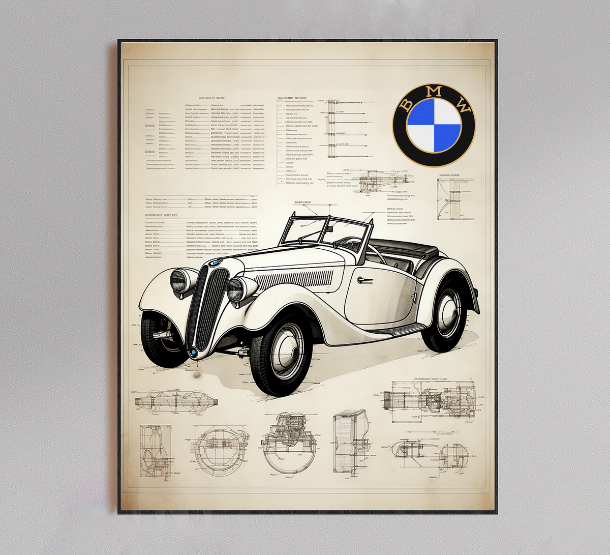 BMW 328 Poster- Vintage BMW 328 Patent Print, BMW 328 Art, BMW 328 Wallpaper