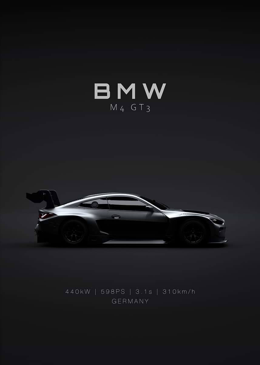 2022 BMW M4 GT3' Poster, picture, metal print, paint