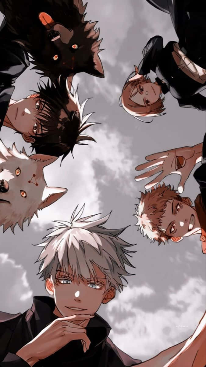 Download Jujutsu Kaisen Characters Skyward Glance Wallpaper