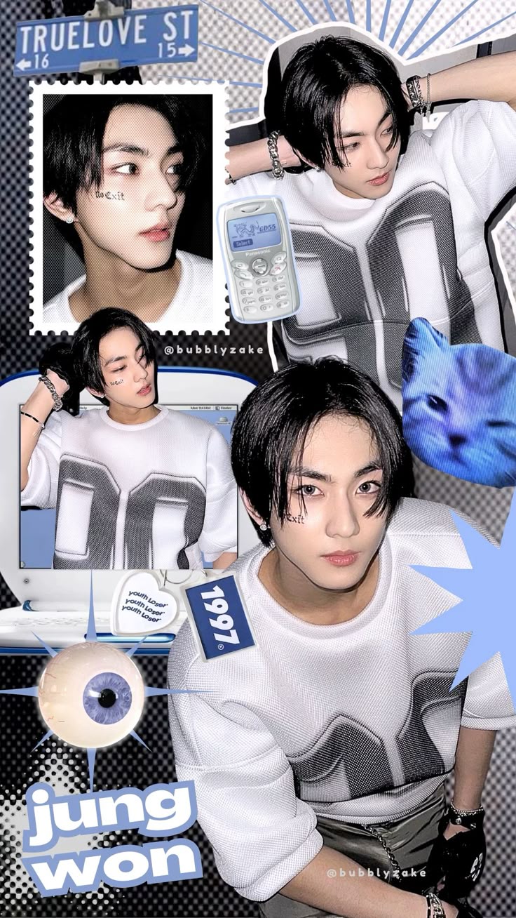 jungwon blue wallpaper instagram update daydream edit by bubblyzake on IG (like before save <3)