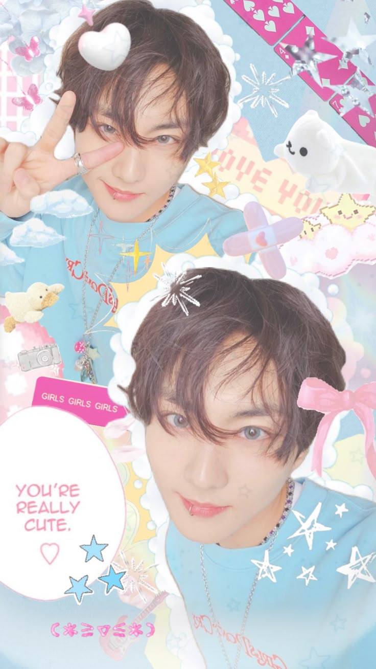 enhypen #enha #jungwon #wallpaper #aesthetic #kpop #collages #kpopcollage #pastel #clouds