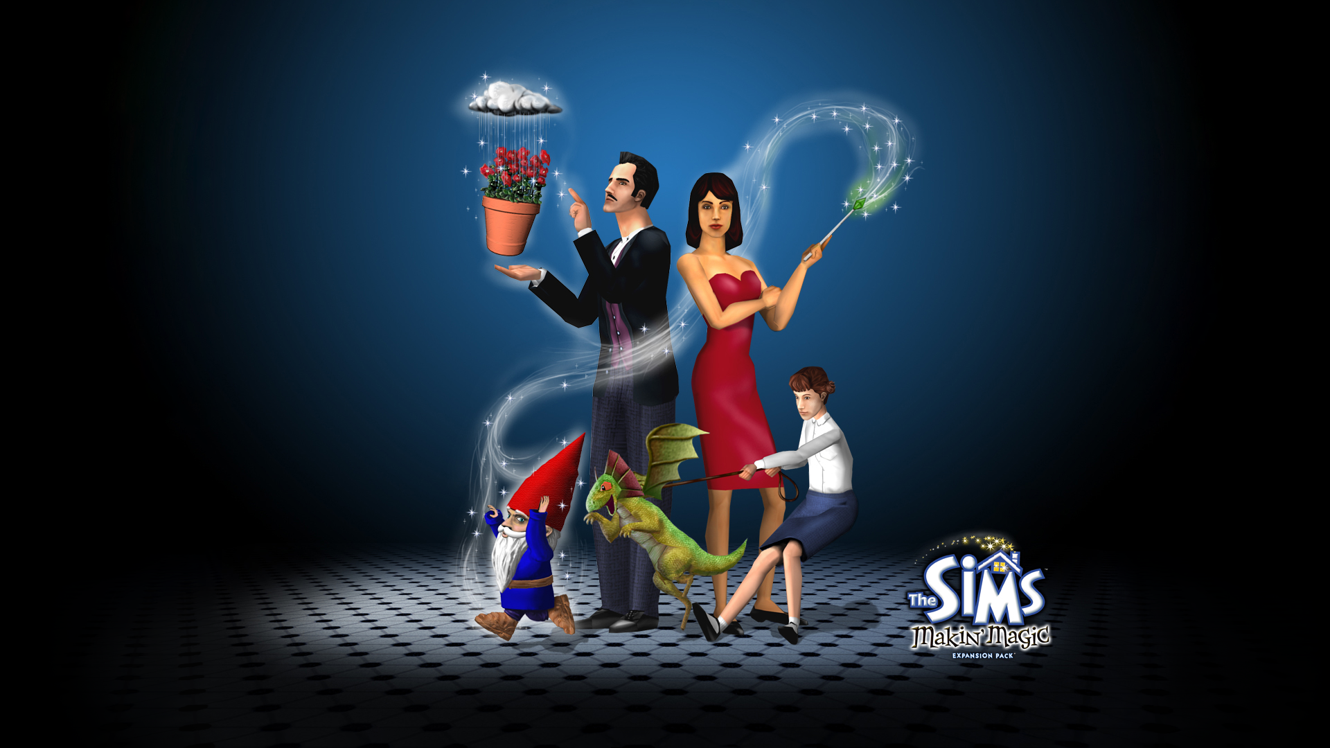 I've made an EXTENDED version of original The Sims 1: Making Magic wallpaper