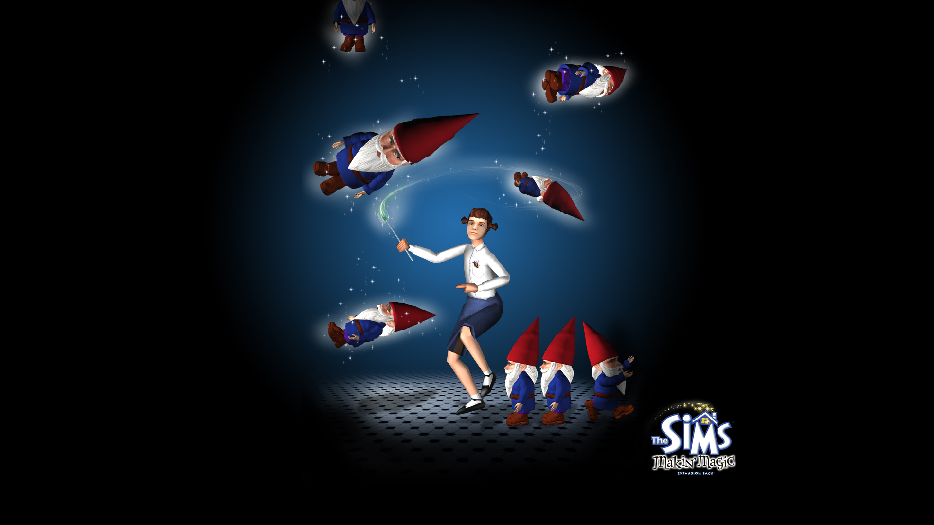 I've made an EXTENDED version of original The Sims 1: Making Magic wallpaper
