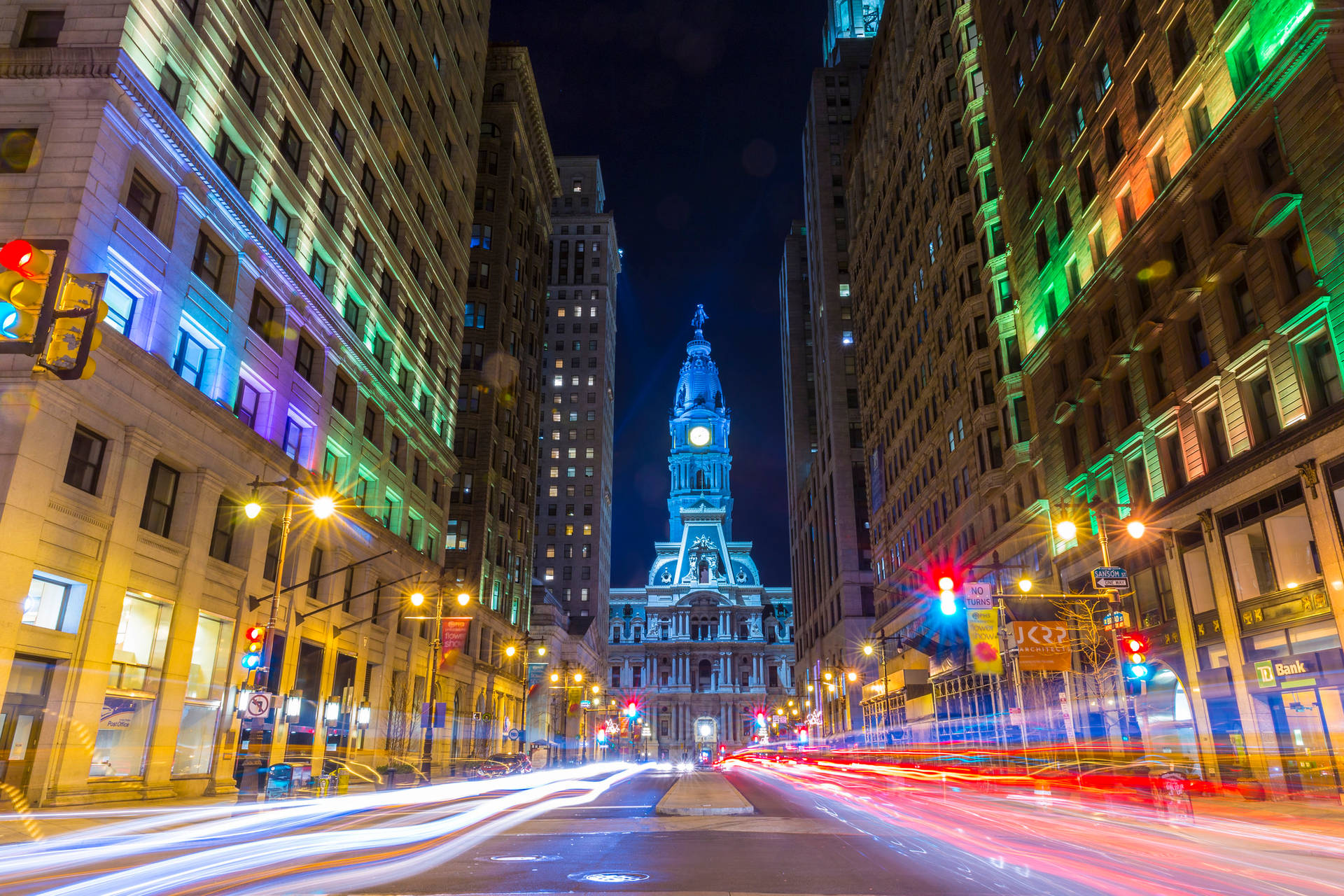 Download Philadelphia City Hall Colorful Wallpaper