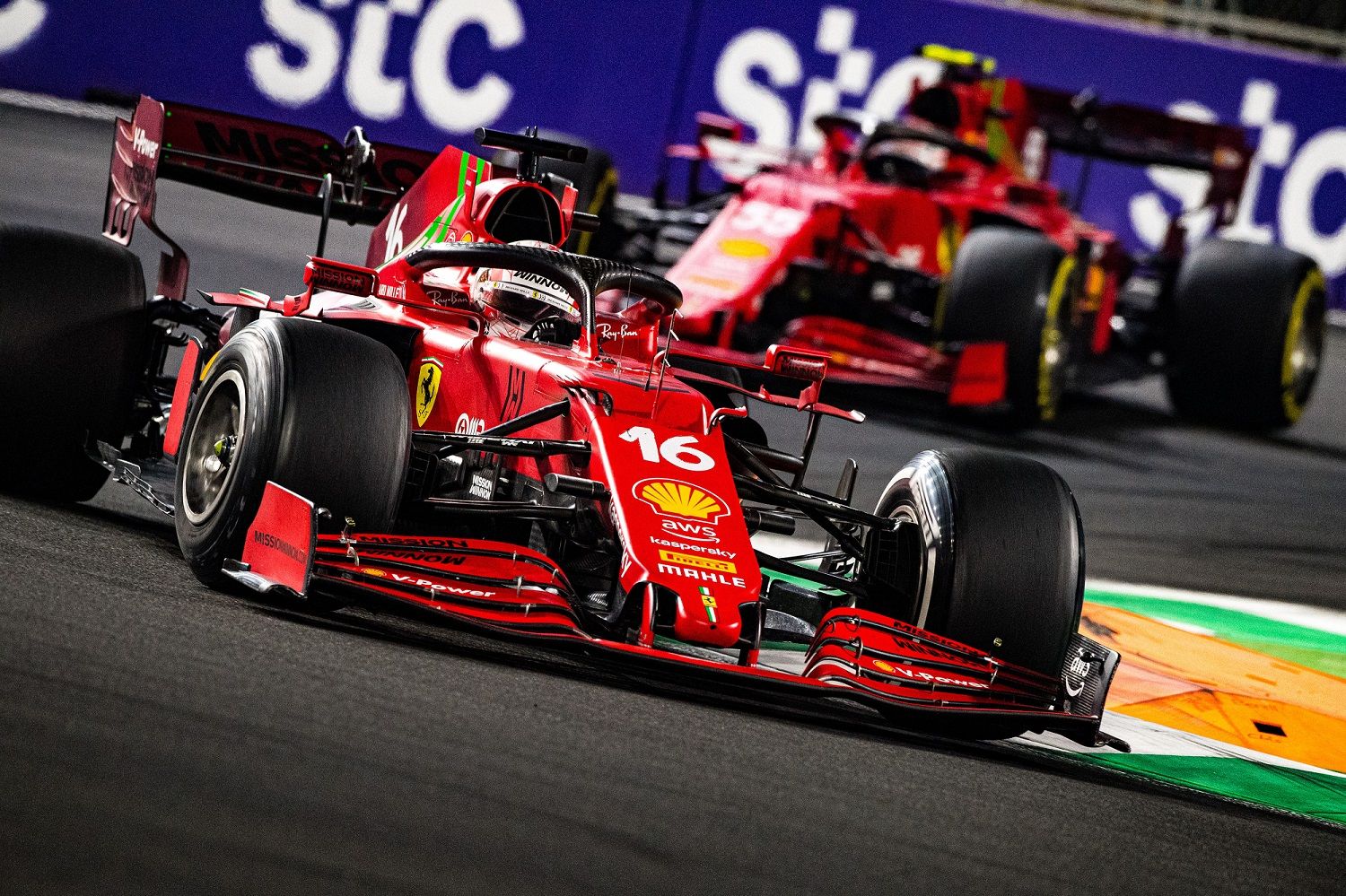 Leclerc, Sainz reflect on their late Jeddah duel as Ferrari adds more points