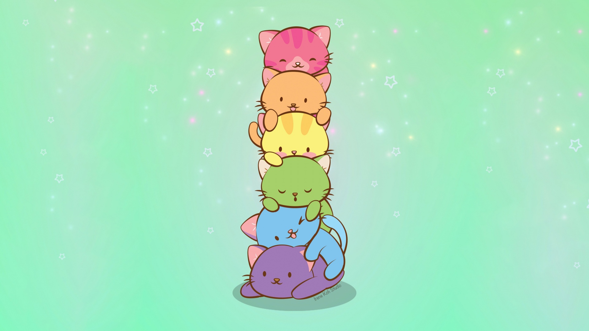 Cat pile Wallpaper 4K, Cute Kittens, Kawaii cats