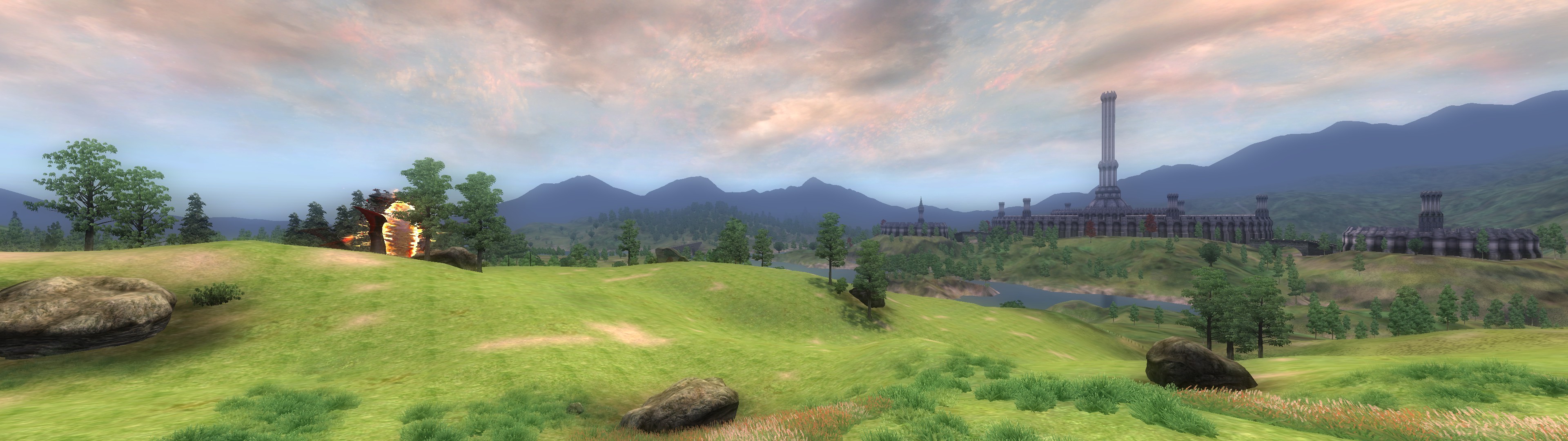 Felt cute, made some dual screen wallpaper in Cyrodill for you guys in this sub