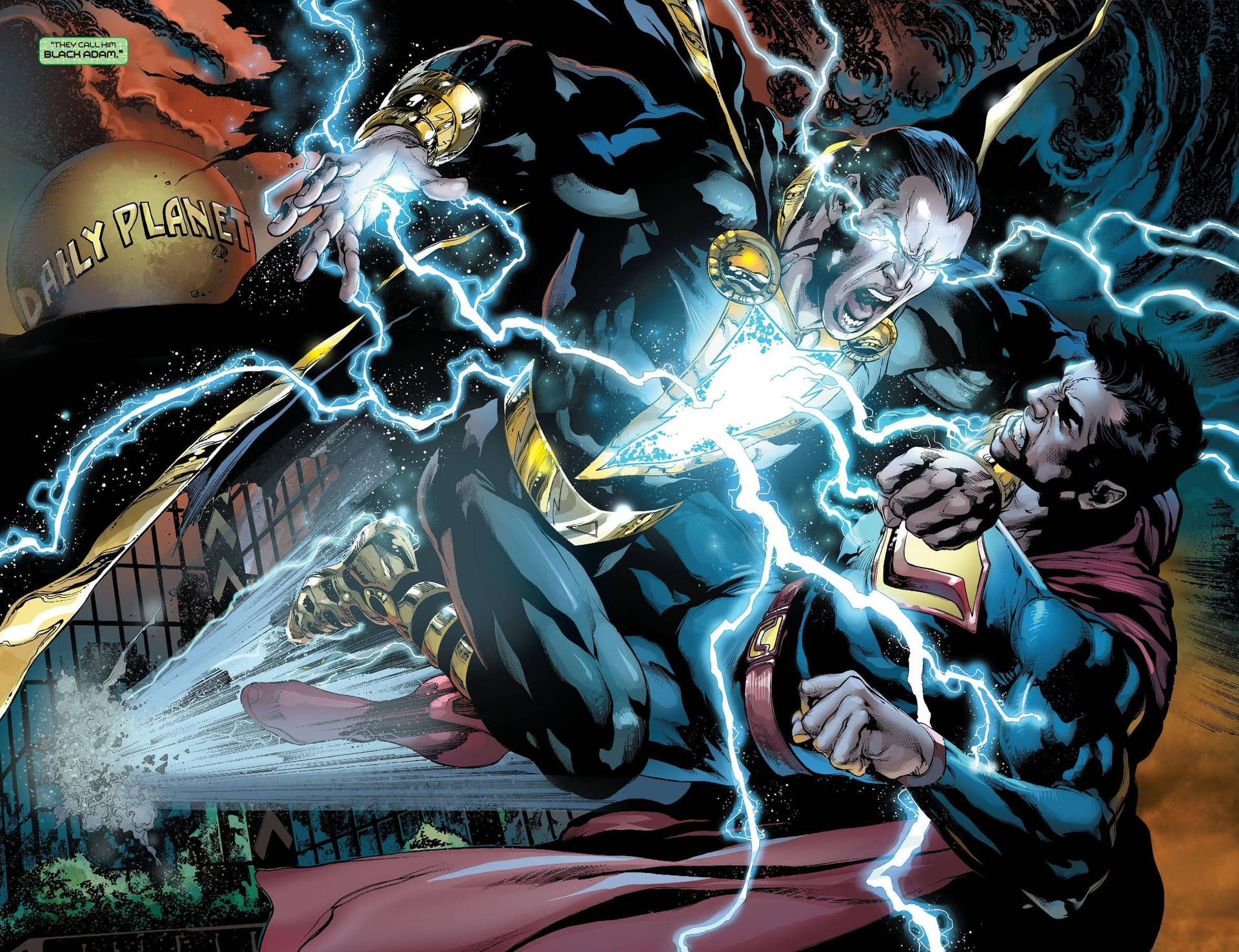 Download Black Adam VS Superman Comics Wallpaper