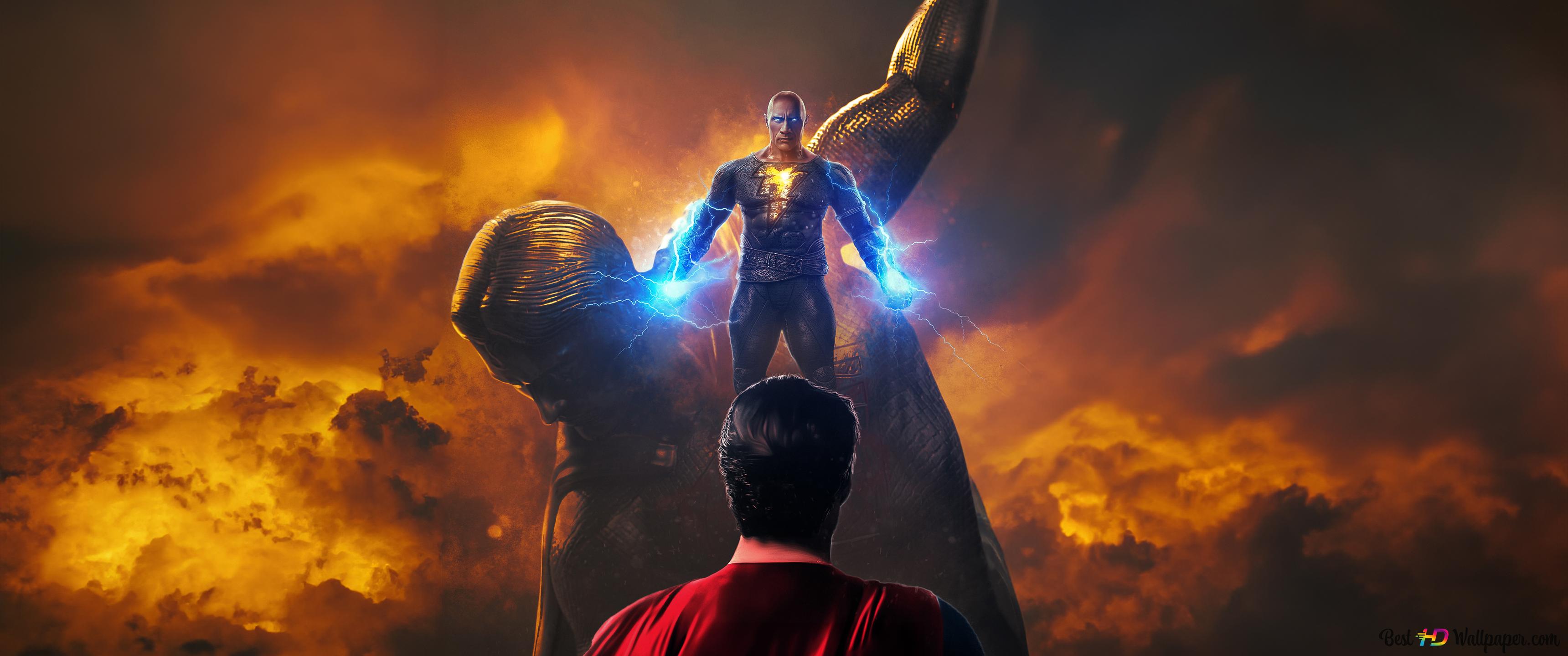 Black Adam vs Superman 4K wallpaper download