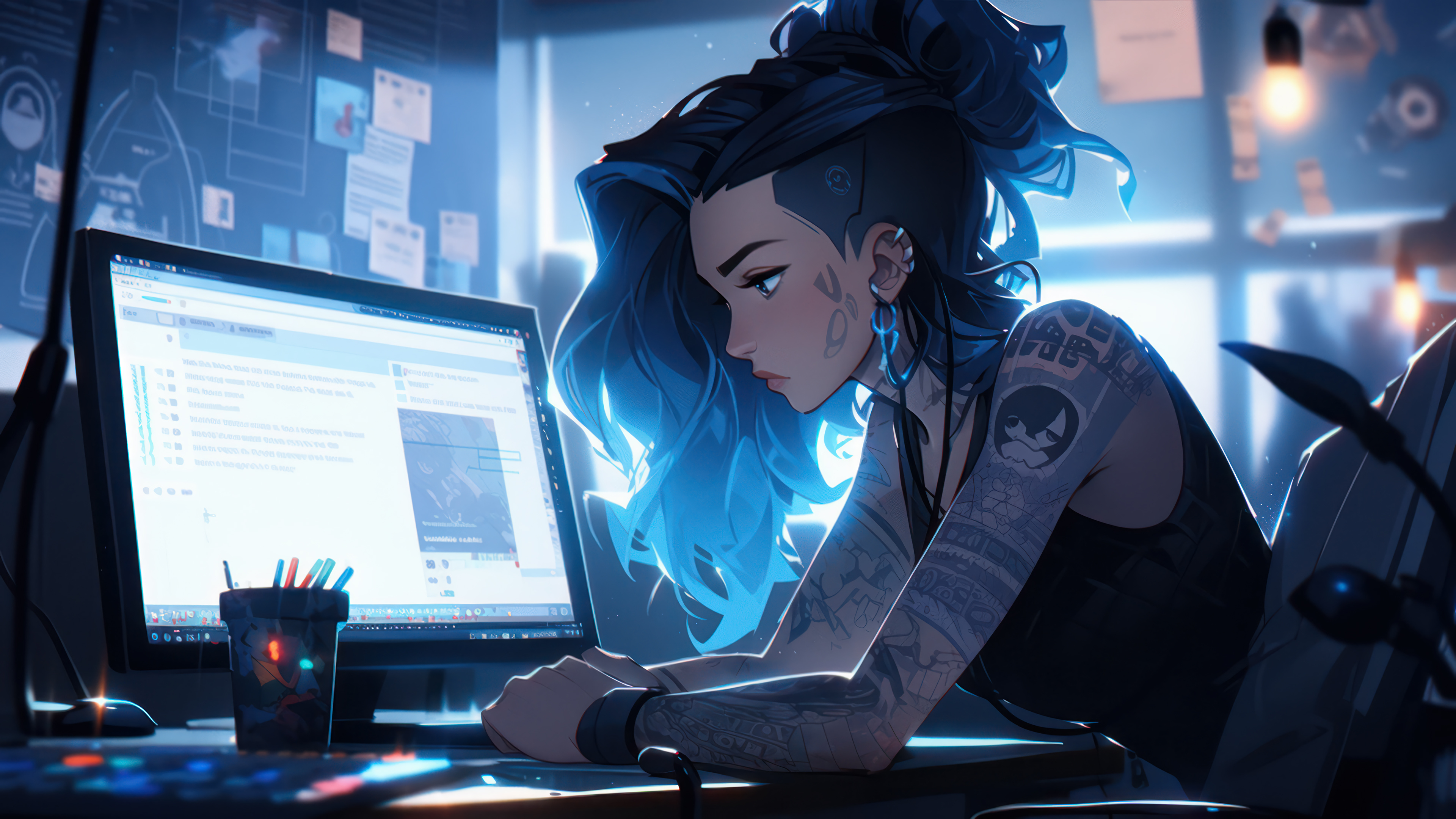 Girl Tattoo Computer Screen Wallpaper 4K HD PC l