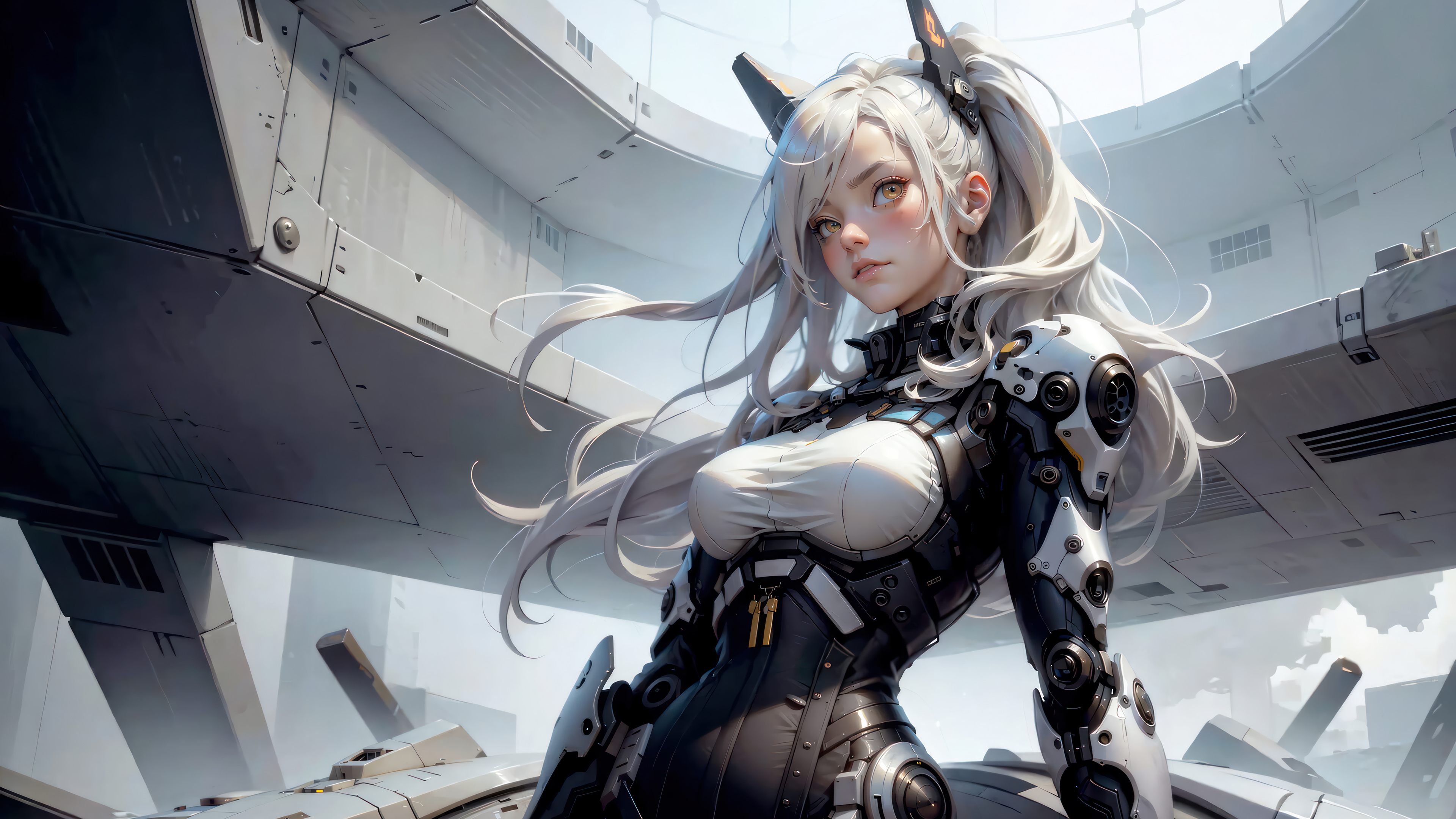 Anime Girl Sci Fi Cyberpunk Wallpaper 4K HD PC L