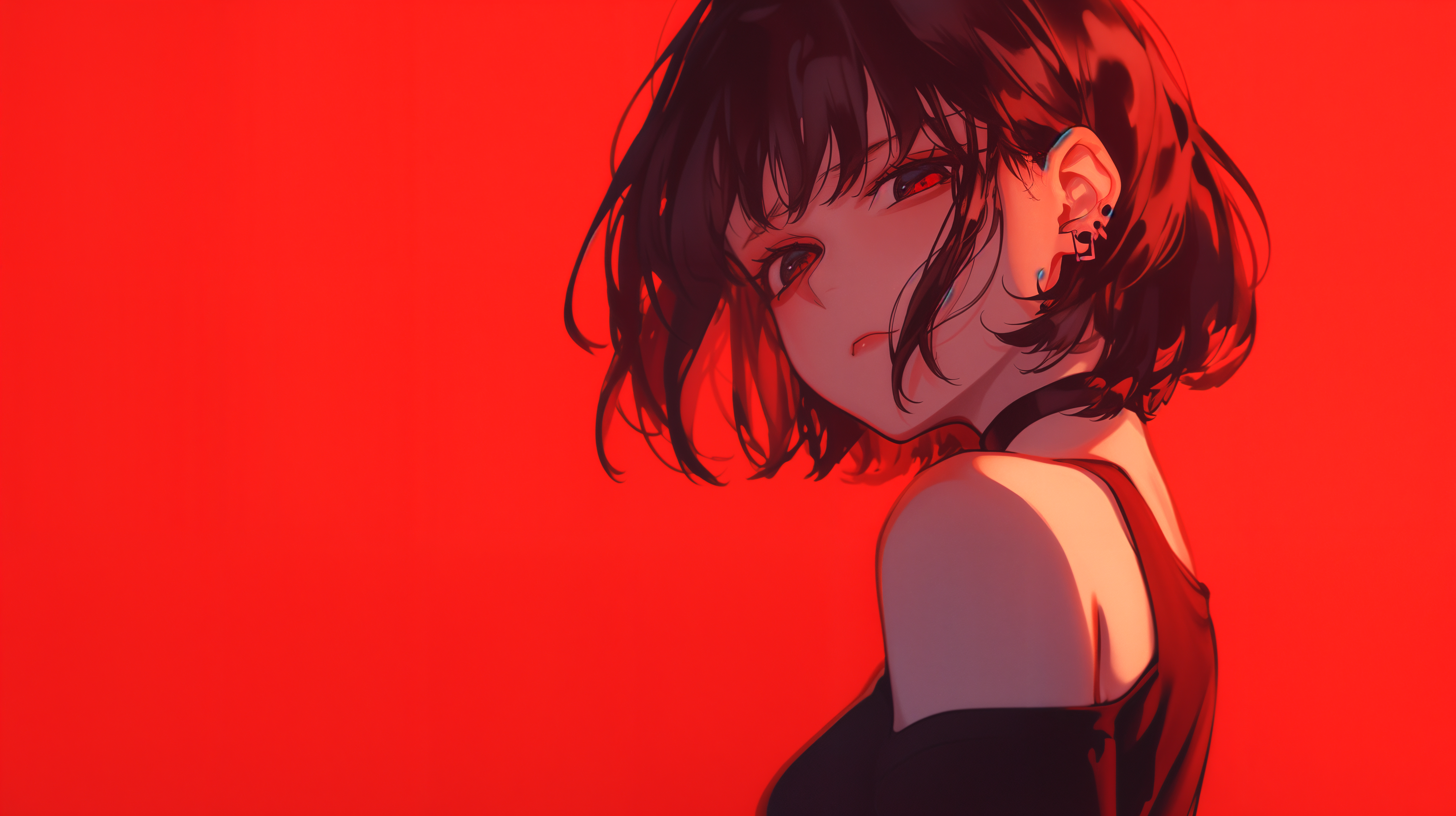 Stunning Red Anime Girl Ultra HD Wallpaper