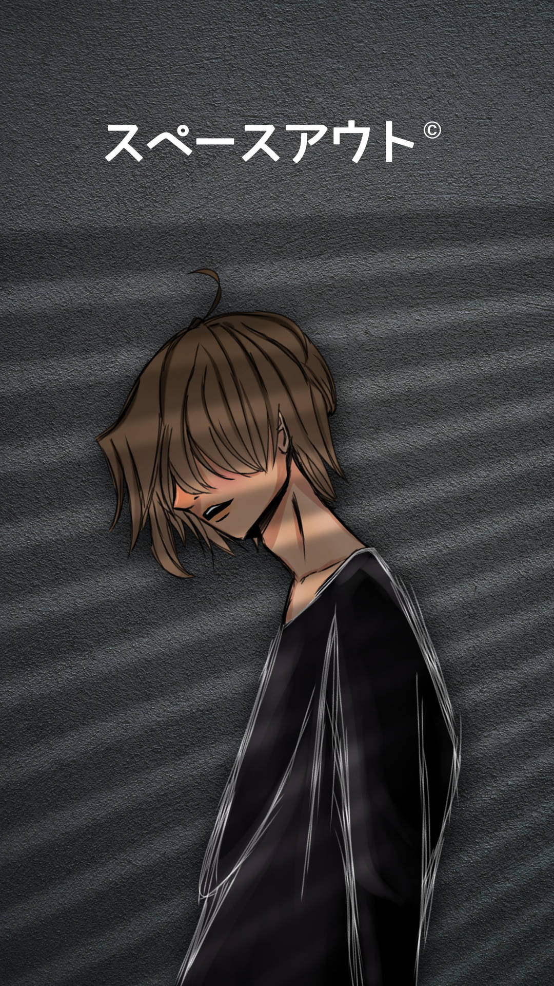Download Brown Hair Sad Boy Cartoon Wallpaper
