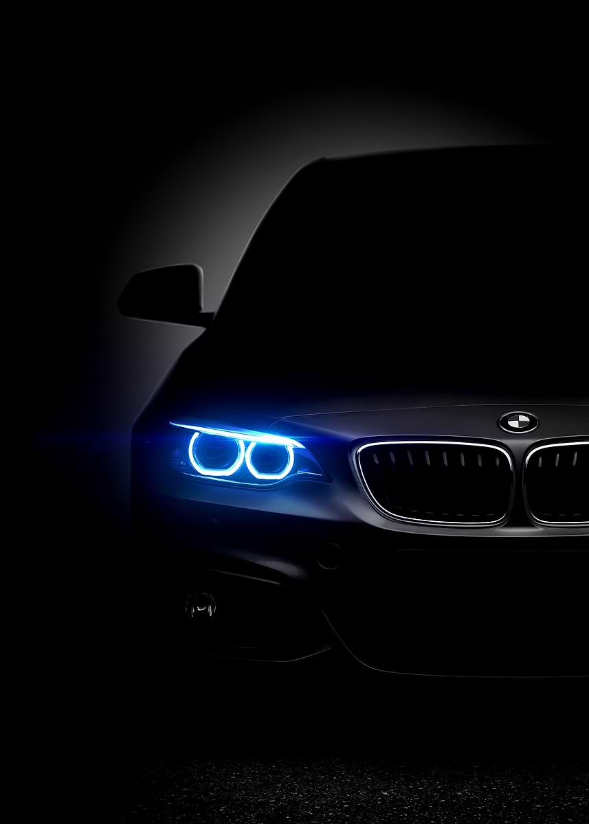 BMW Headlights' Poster, picture, metal print, paint
