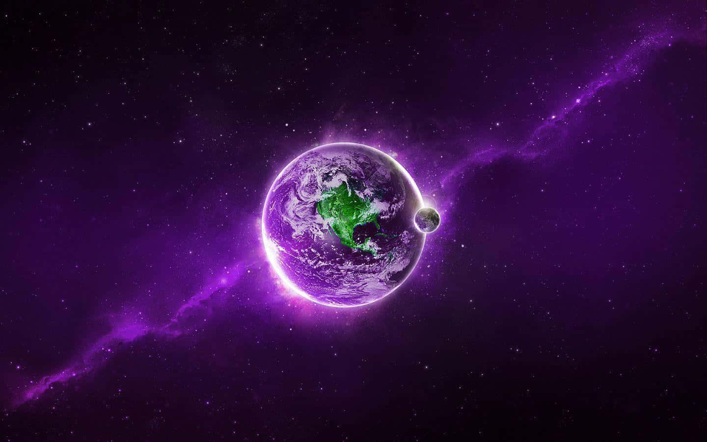 Download Purple Cool Earth Planet Design Wallpaper