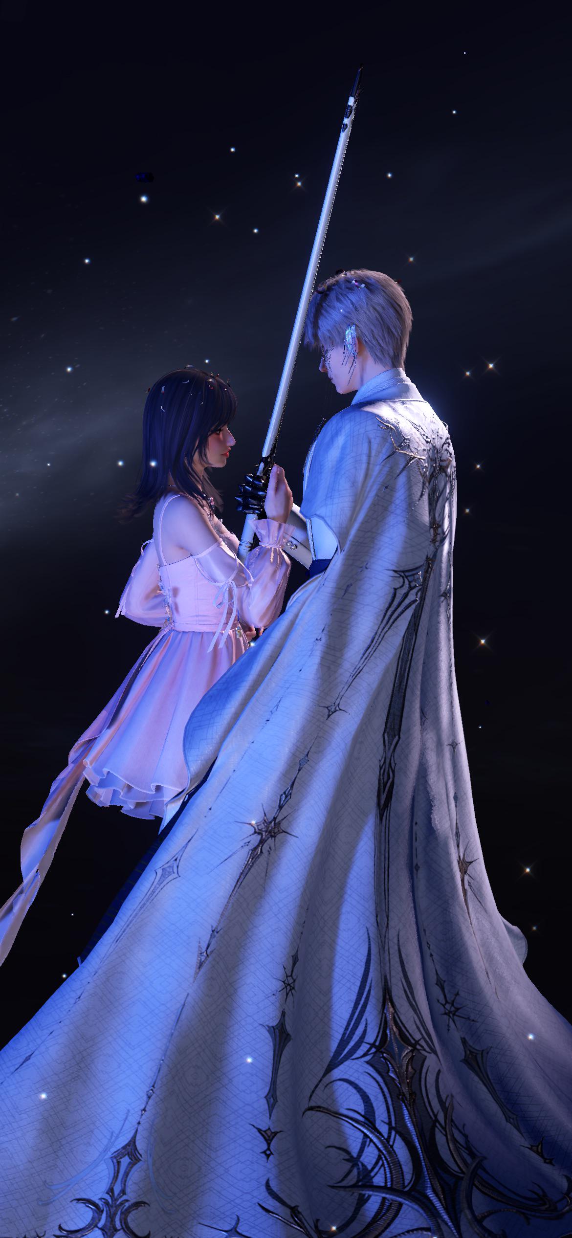 The Knight vowing to his space Princess!