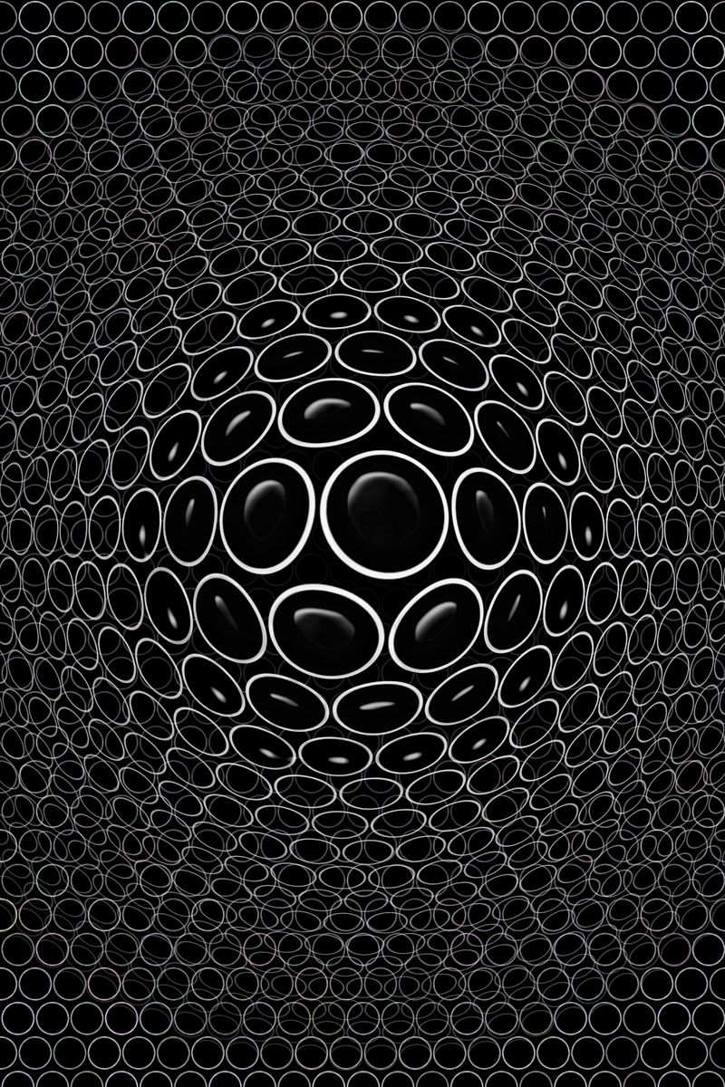 Download Wallpaper 800x1200 Convex, Embossed, Realistic, 3D, Circles, Black Iphone 4s 4 For Parallax HD Background