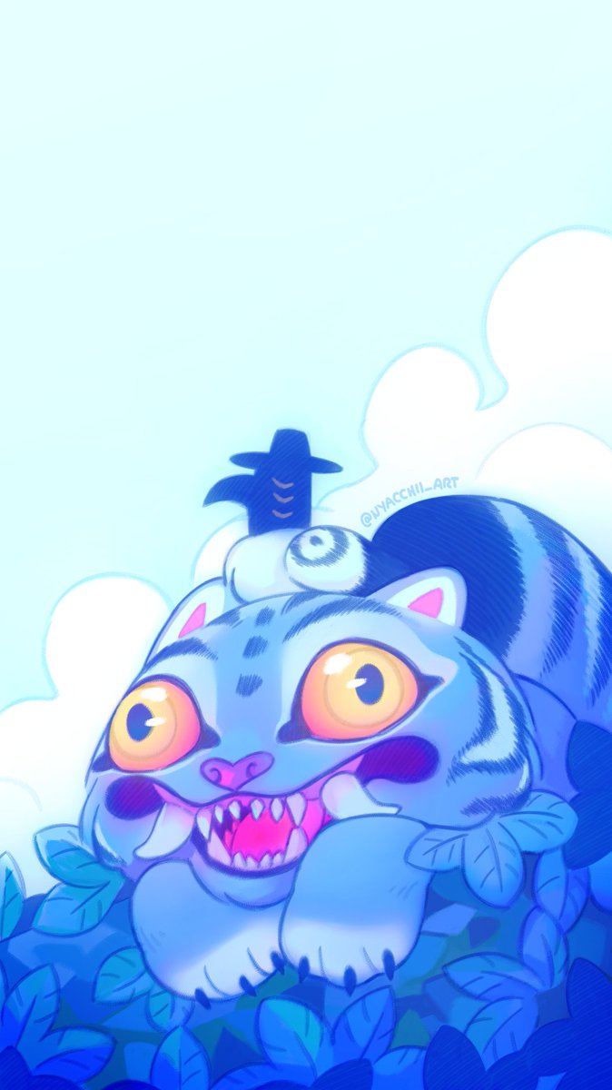 I couldn't find a drawing of this cute tiger to use as a phone wallpaper, so I ended up creating my own