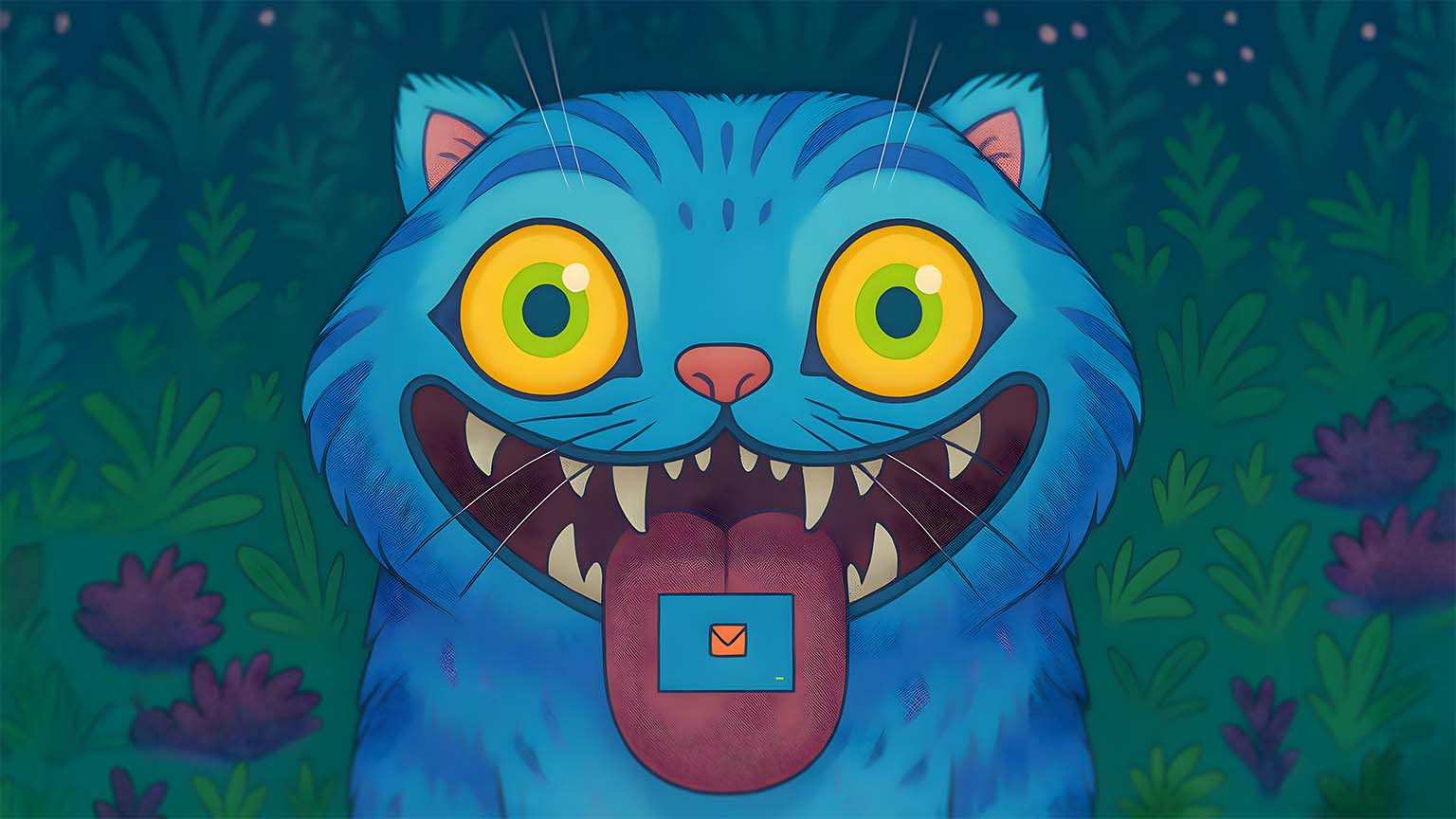 Happy Derpy Blue Tiger Kpop Demon Hunters Desktop Wallpaper