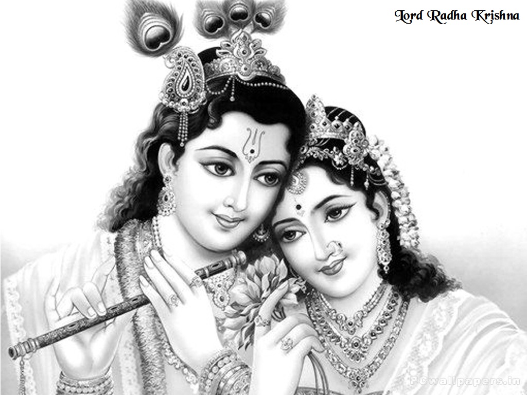 Festival Chaska: Radha Krishna Black and White HD Wallpaper, Pics