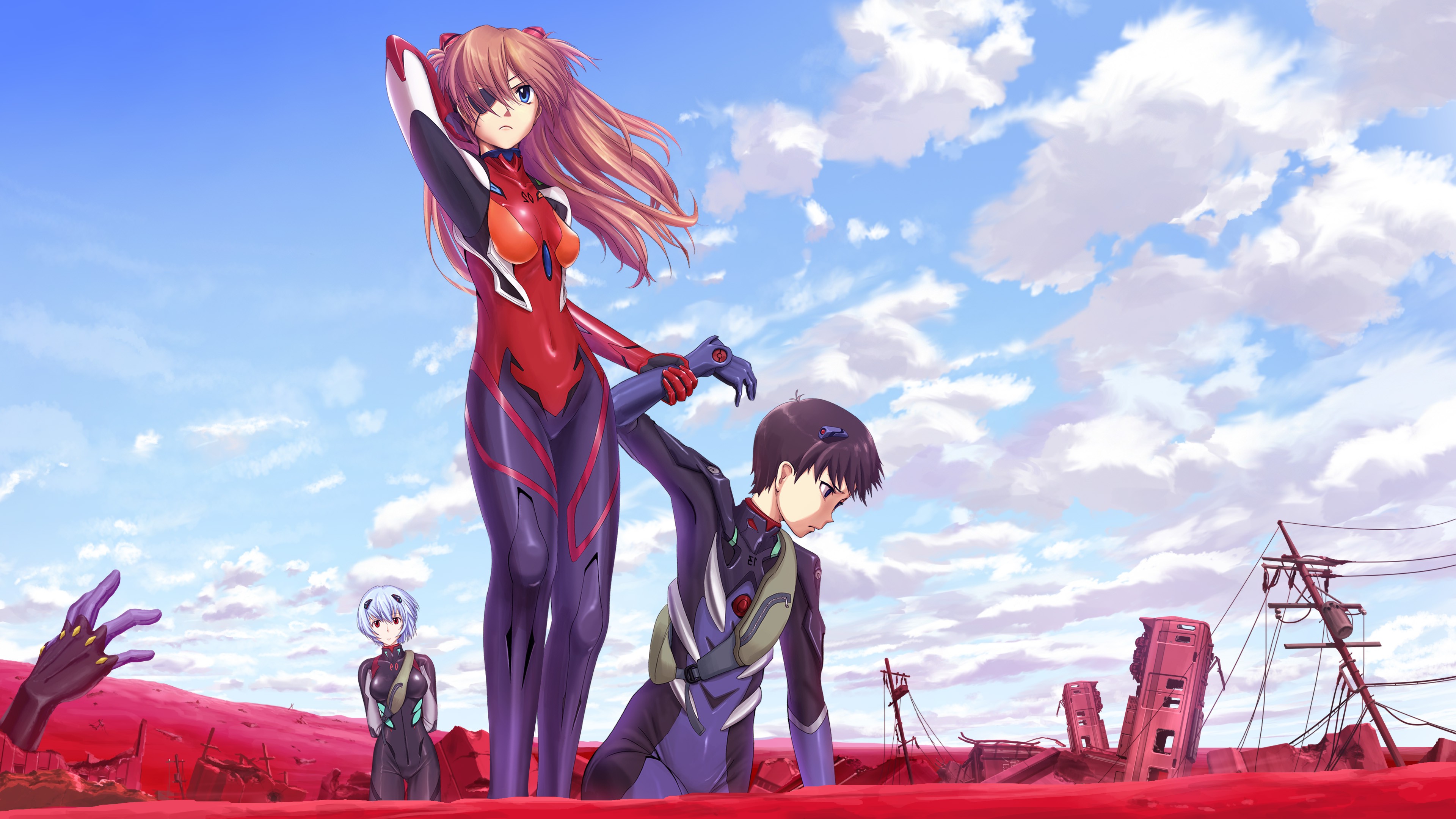 Neon Genesis Evangelion, Anime, Asuka Langley Soryu, Ikari Shinji, Ayanami Rei Wallpaper HD / Desktop and Mobile Background