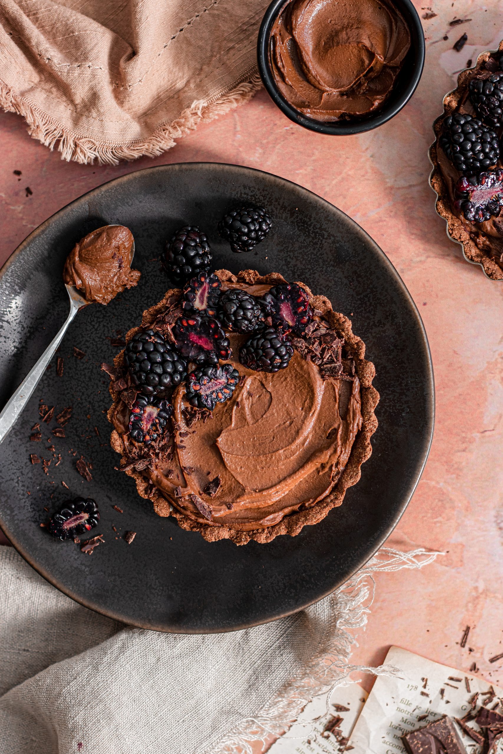 Date Sweetened Double Chocolate Tarts