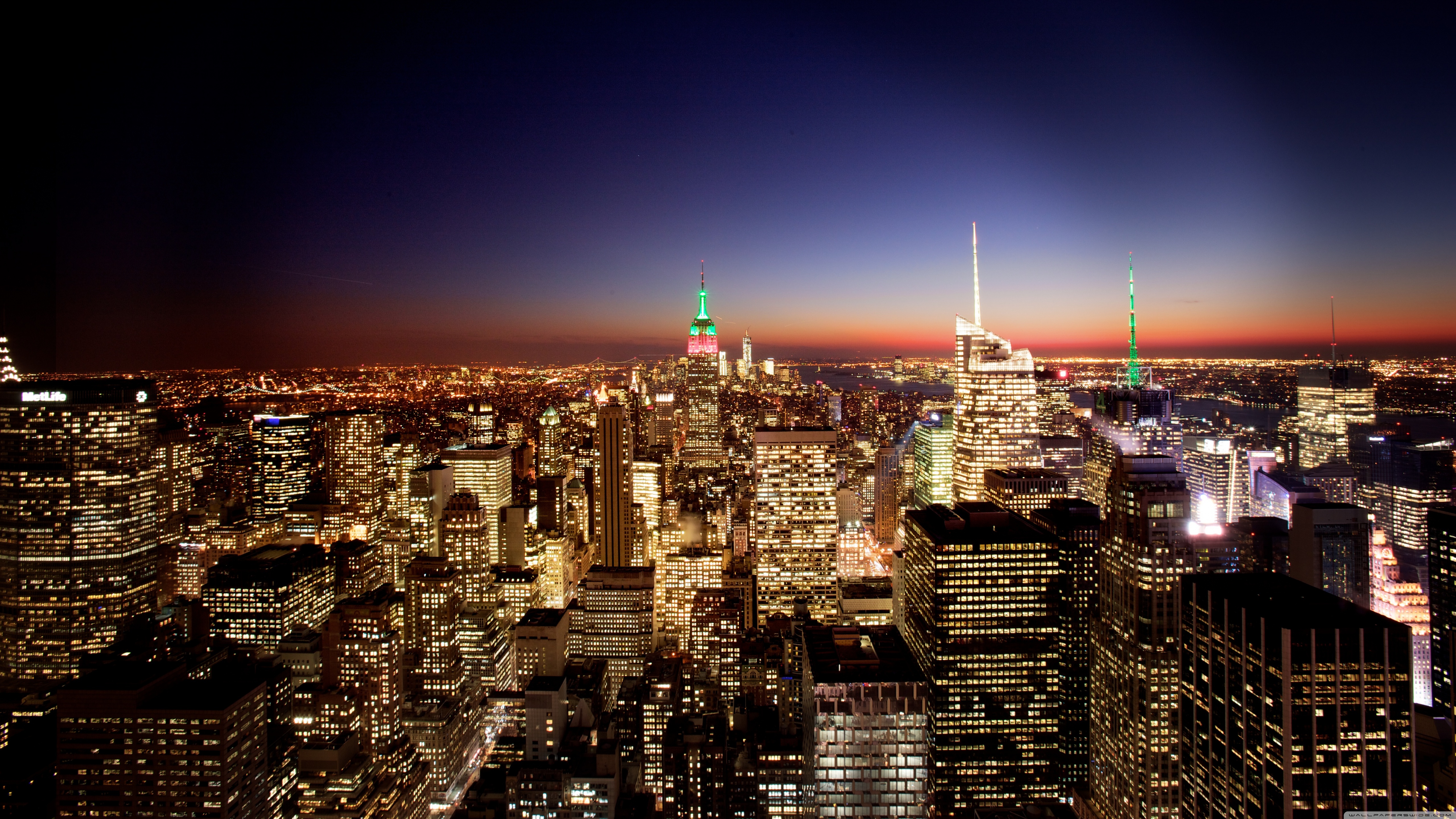 New York City At Night 4K UHD Wallpaper for UltraHD Desktop and TV, Dual Monitor, Smartphone and Tablet Devices