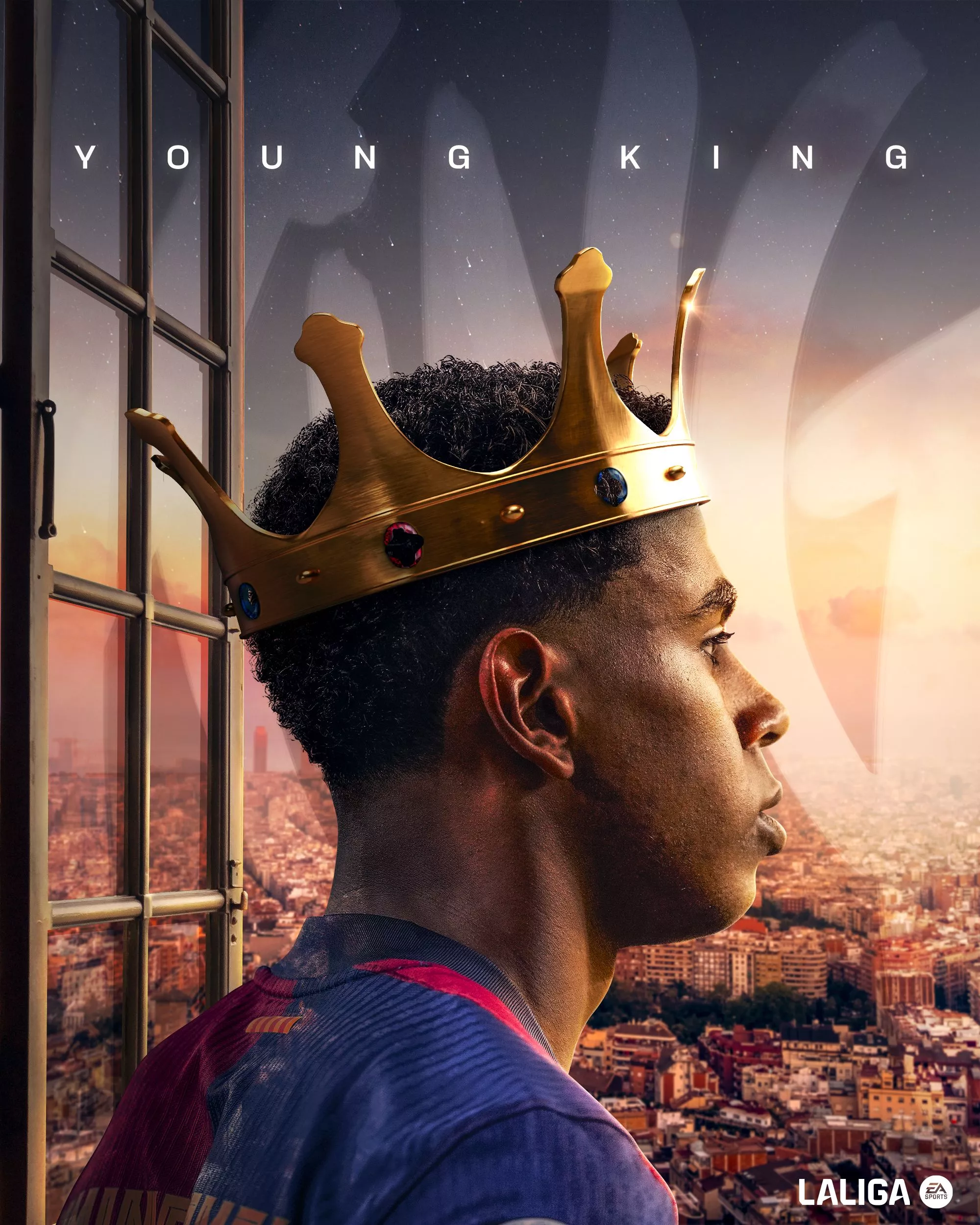 Lamine Yamal crown celebration wallpaper