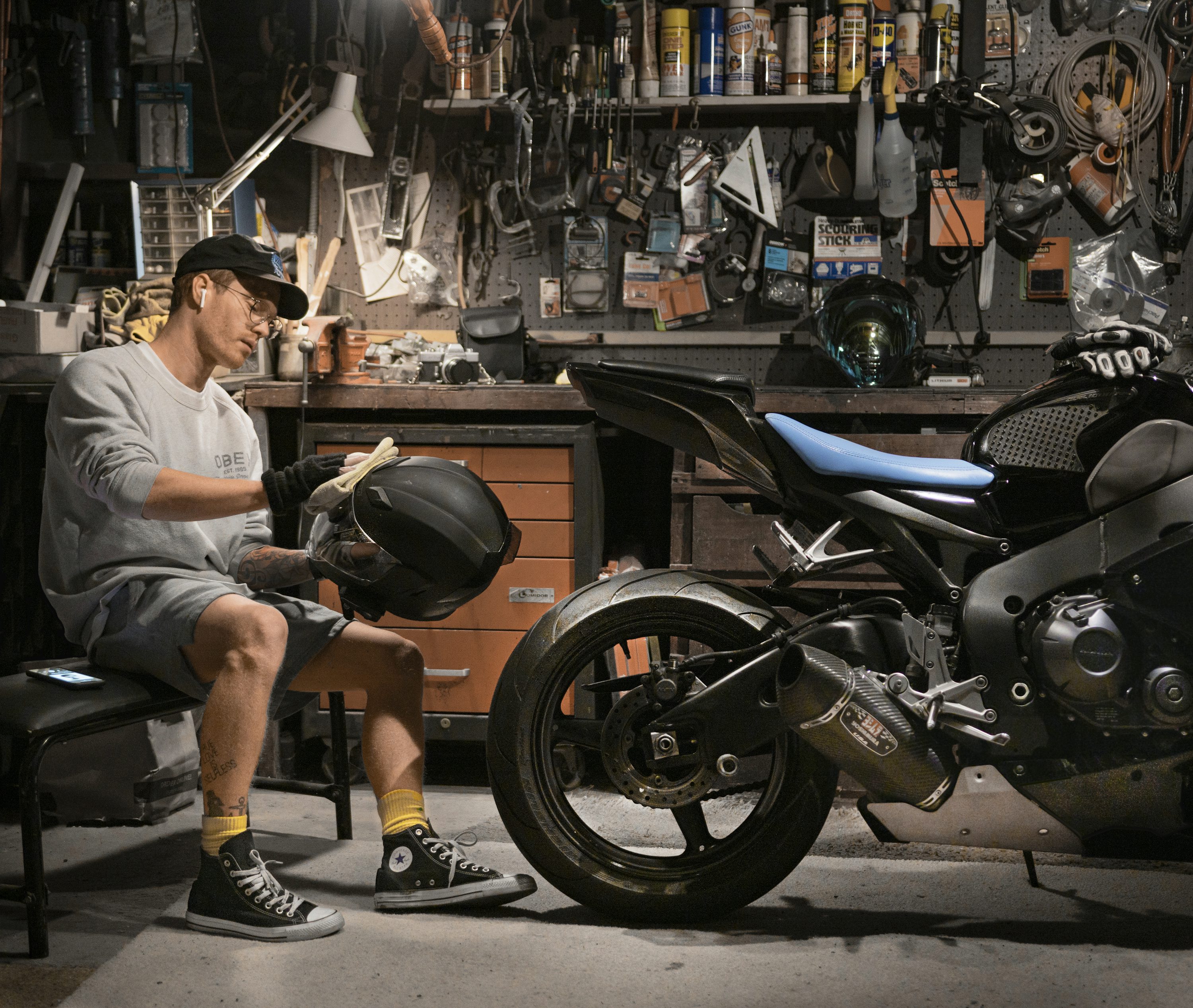 Motorcycle Garage Picture. Download Free Image