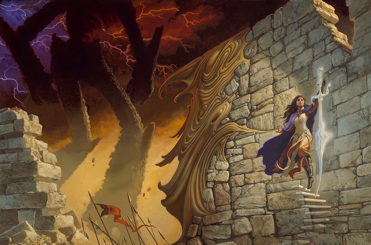 Look what goes into making a Michael Whelan book cover