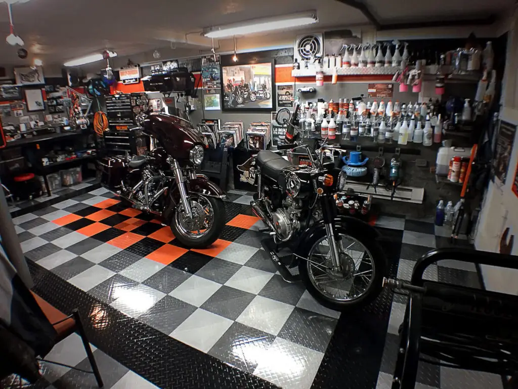 Motorcycle Displays Garage Floors