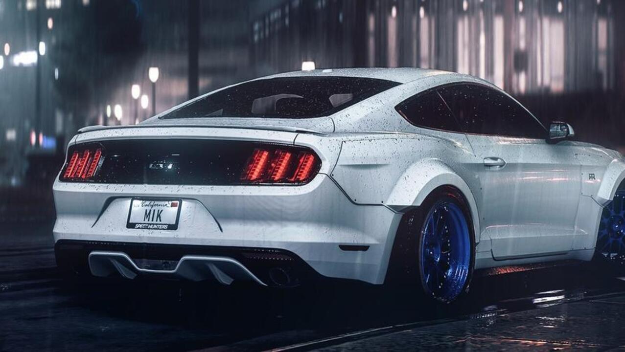 A white Ford Mustang in rainy weather · 1280x720 HD free photo from jorik and wallpaper