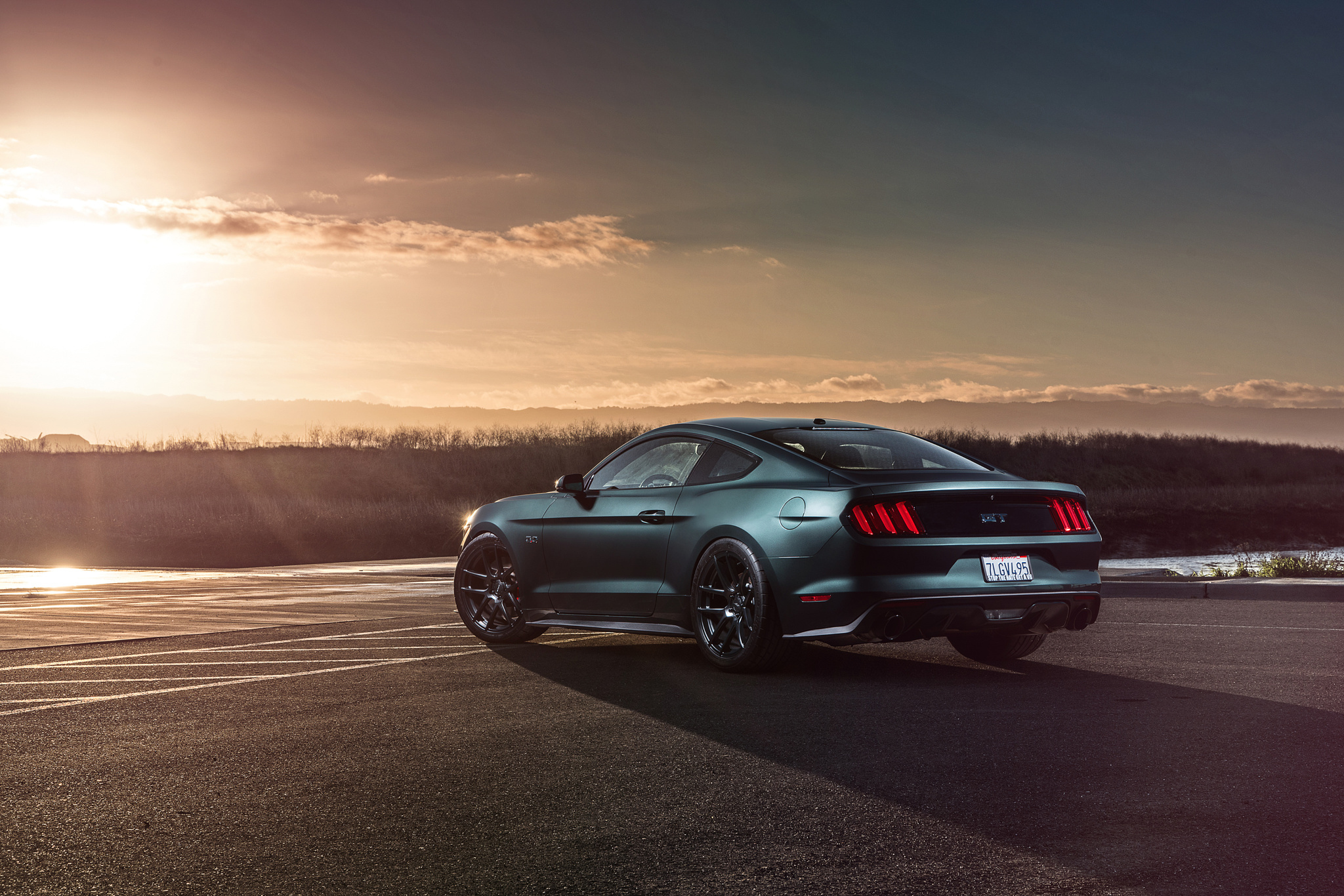 Download Car Muscle Car Black Car Ford Ford Mustang Vehicle Ford Mustang GT HD Wallpaper