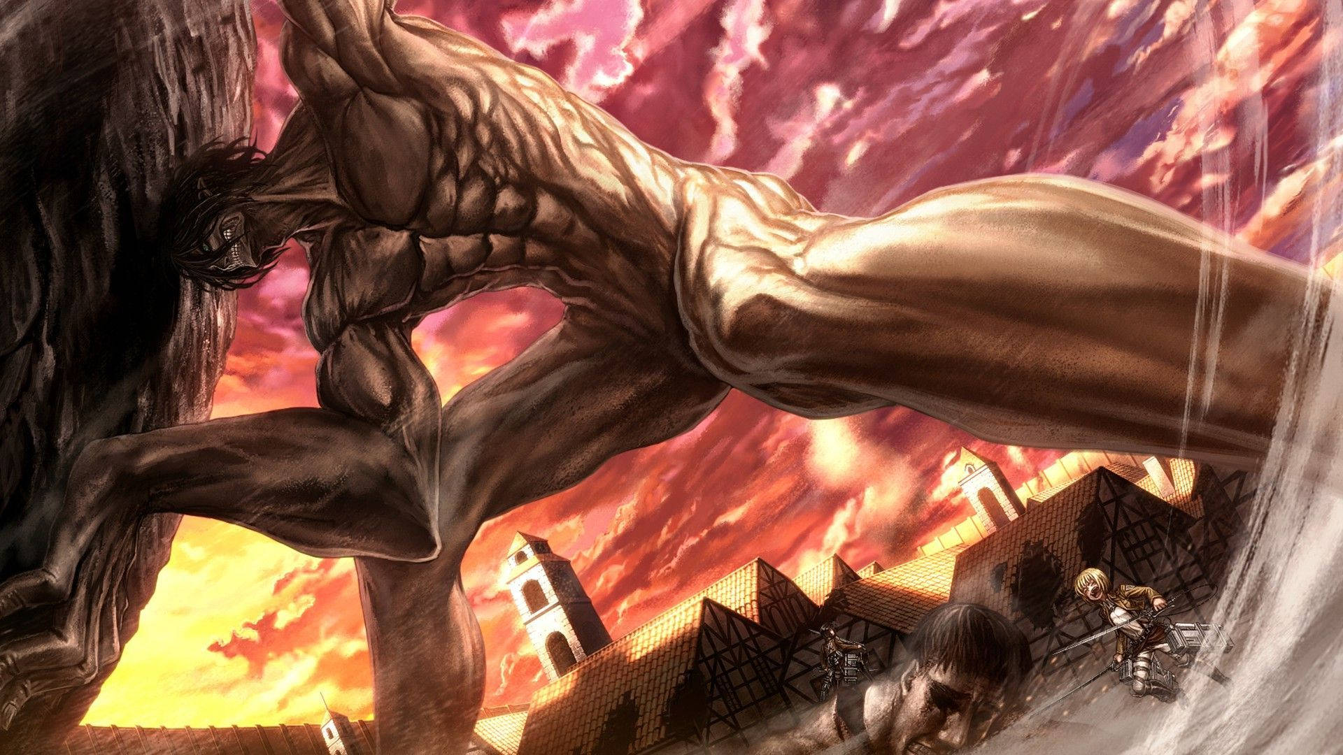 Download Eren Protecting Armin Wallpaper
