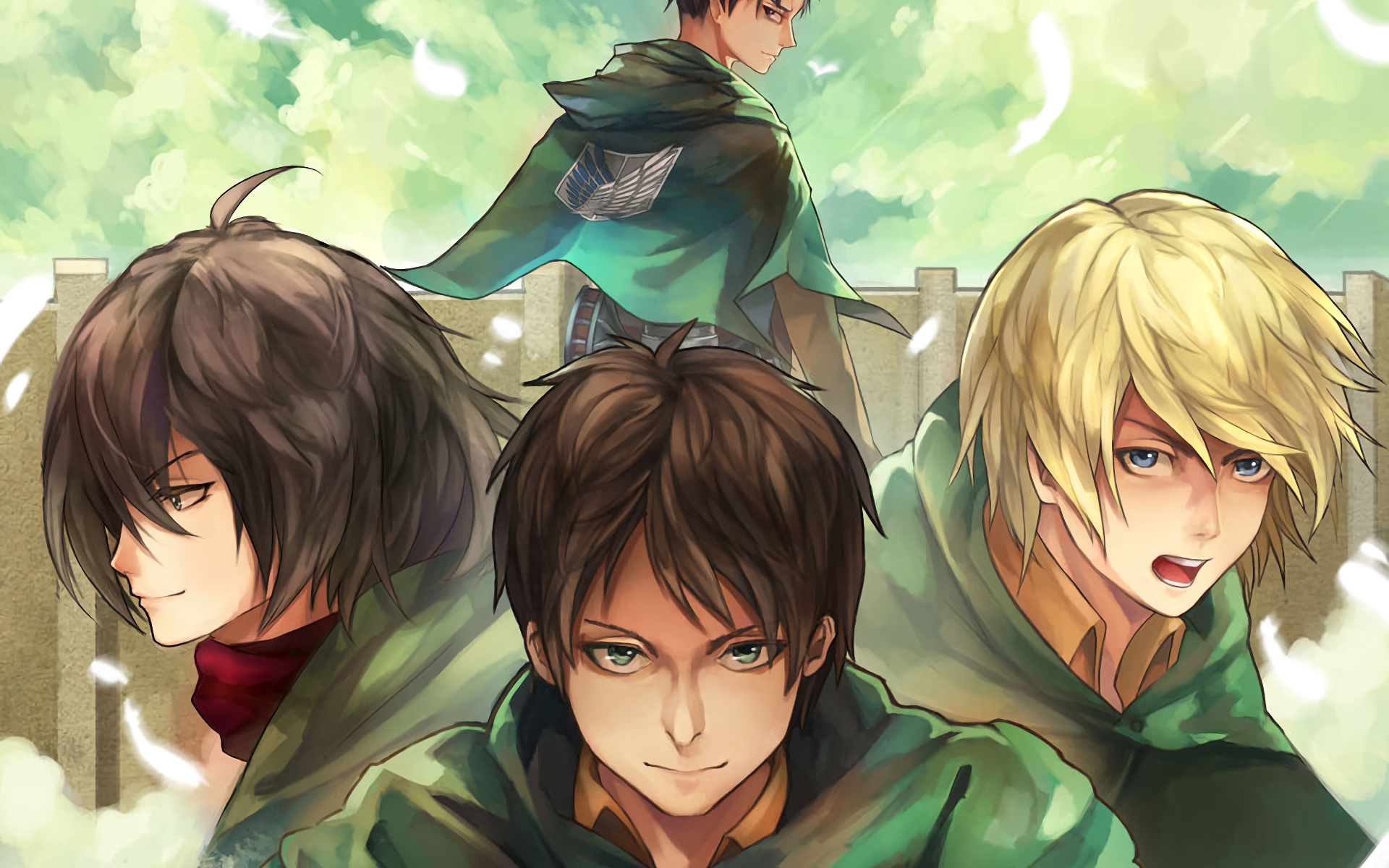 Attack on Titan HD Wallpaper: Eren, Armin, Mikasa & Levi