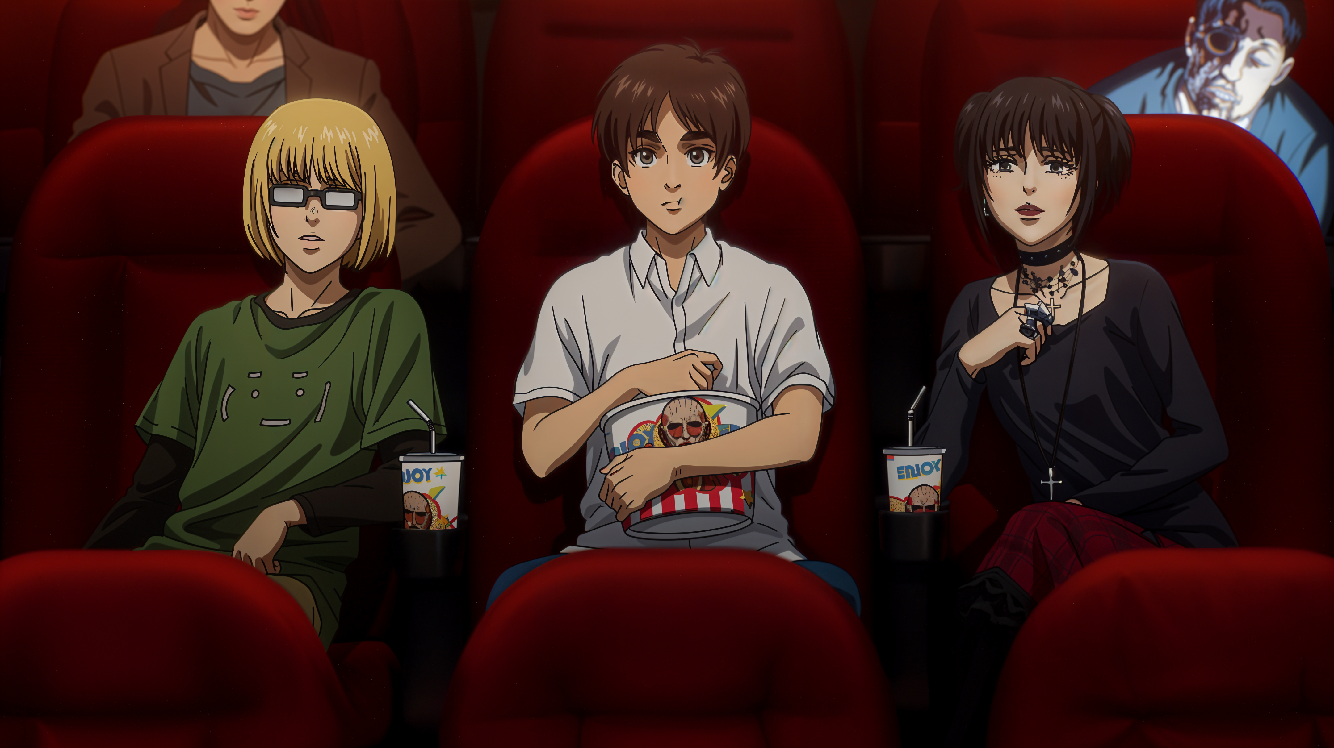 4K Ultra HD Wallpaper: Eren, Armin & Mikasa at the Attack on Titan Movie