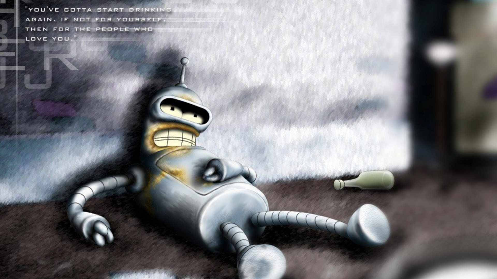 Download Bender Laying Down Futurama Wallpaper