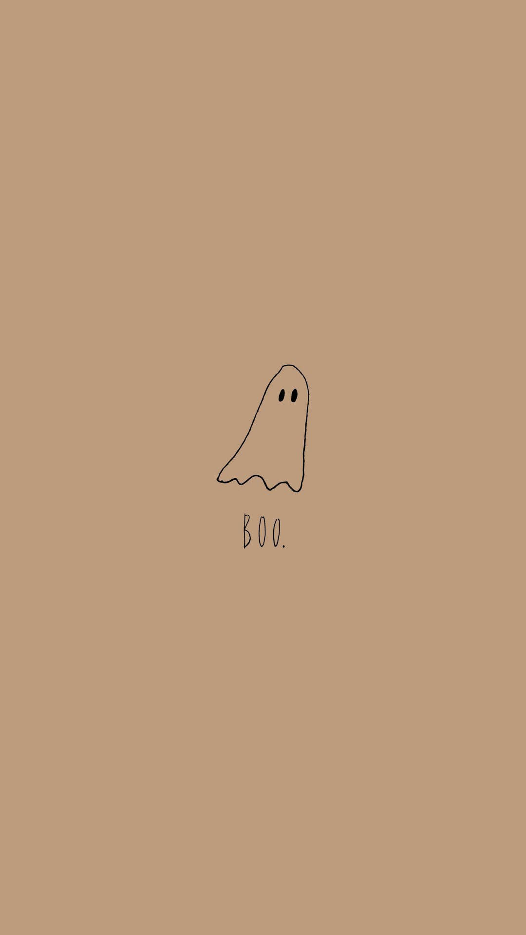 Download Ghost Aesthetic Logo In Brown Wallpaper