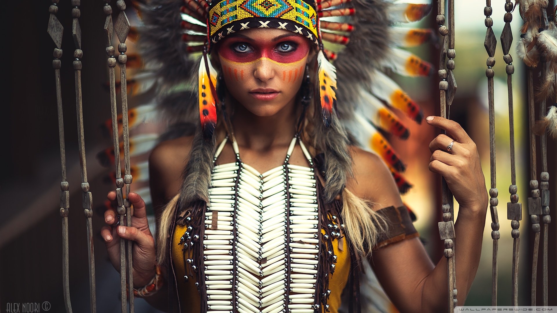 Native Spirit: Powerful Native American Woman HD Wallpaper