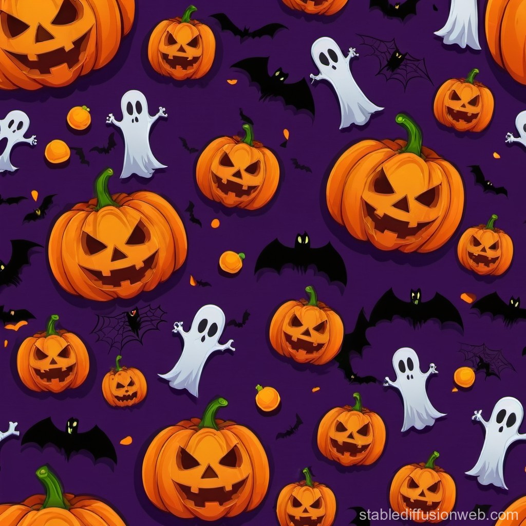 Halloween Cartoon Background. Stable Diffusion Online