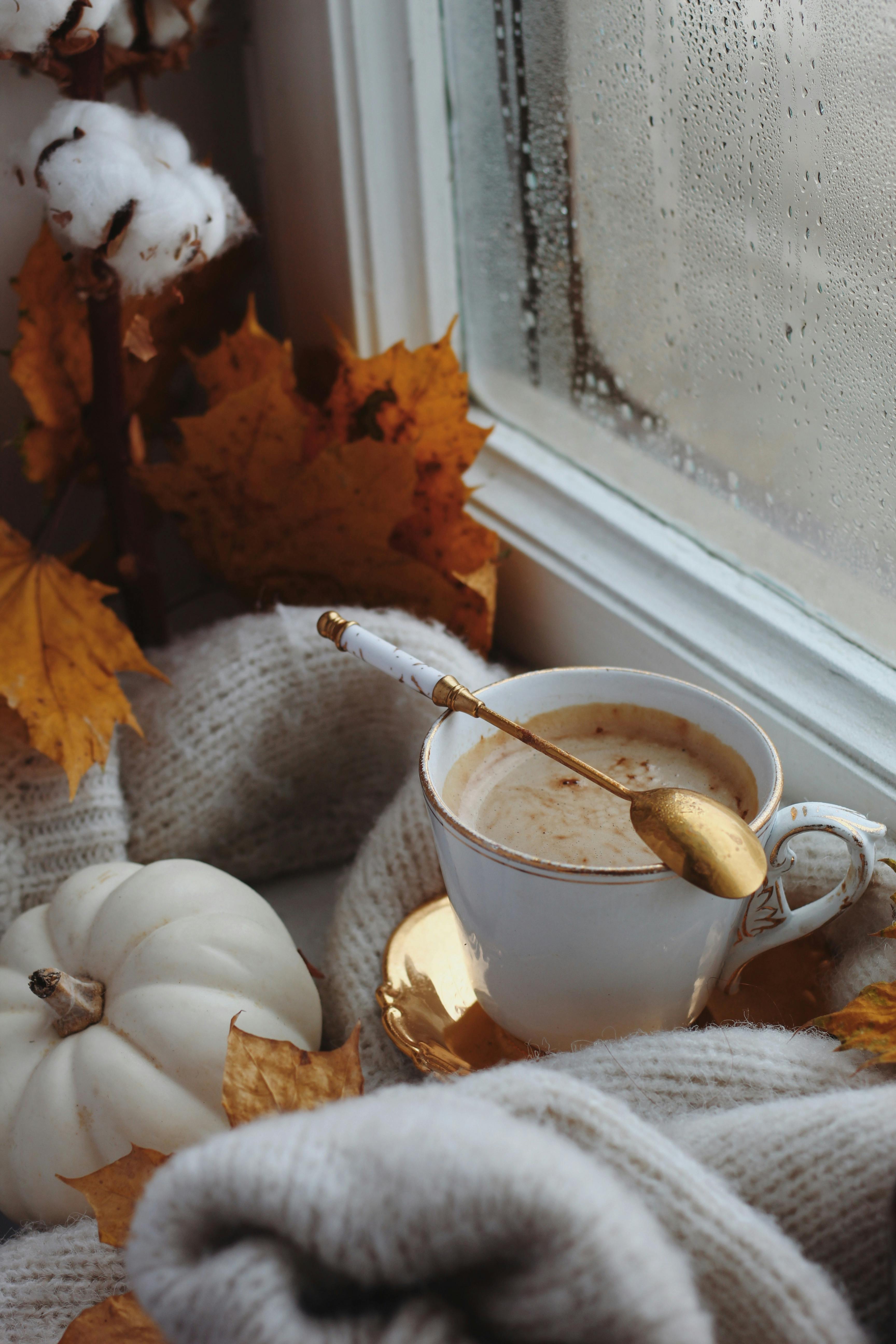 Cup of Coffee and Autumn Leaves · Free