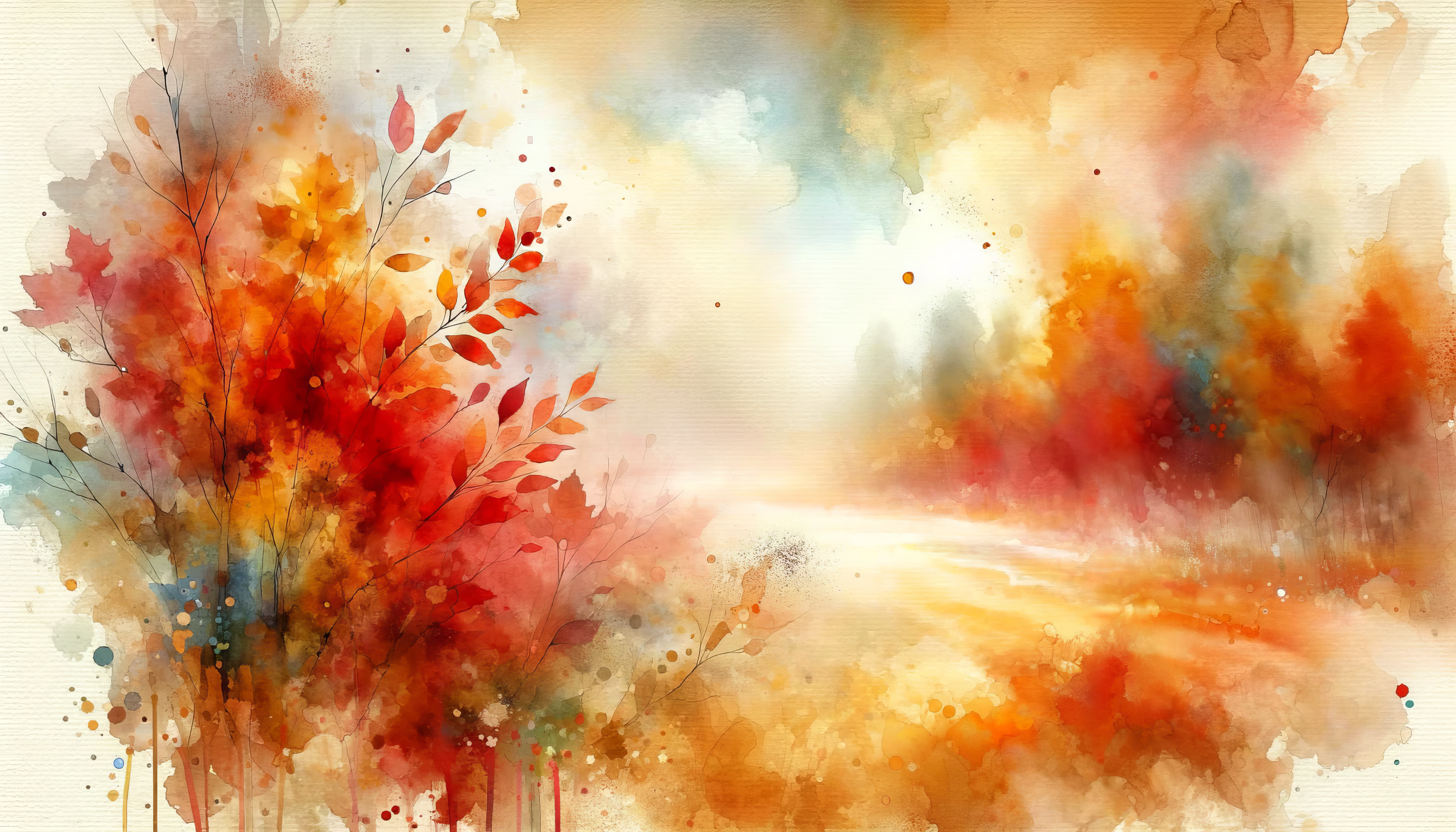 Download Autumn Watercolor HD Wallpaper for Free