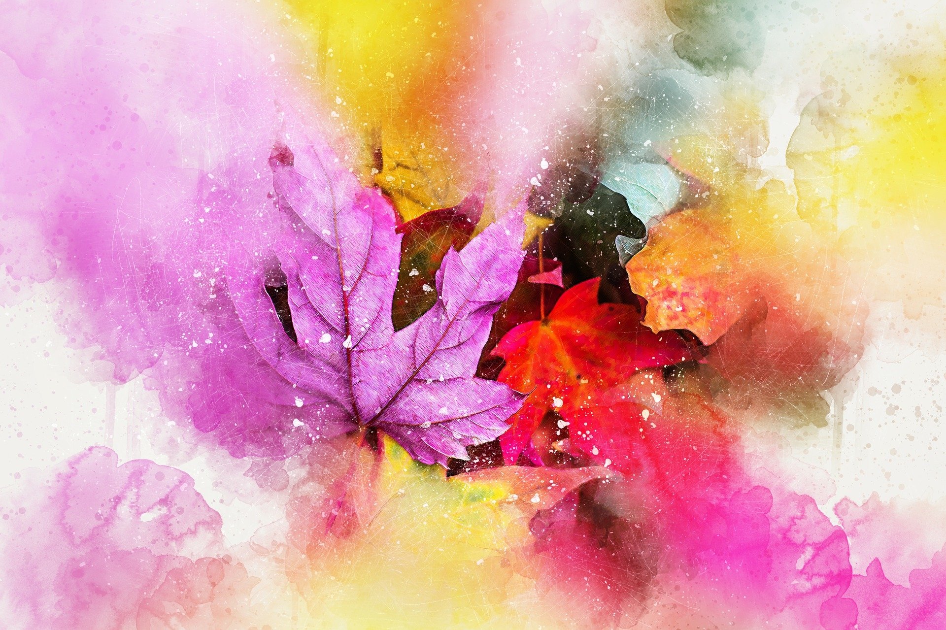 Artistic Watercolor Leaf HD Wallpaper