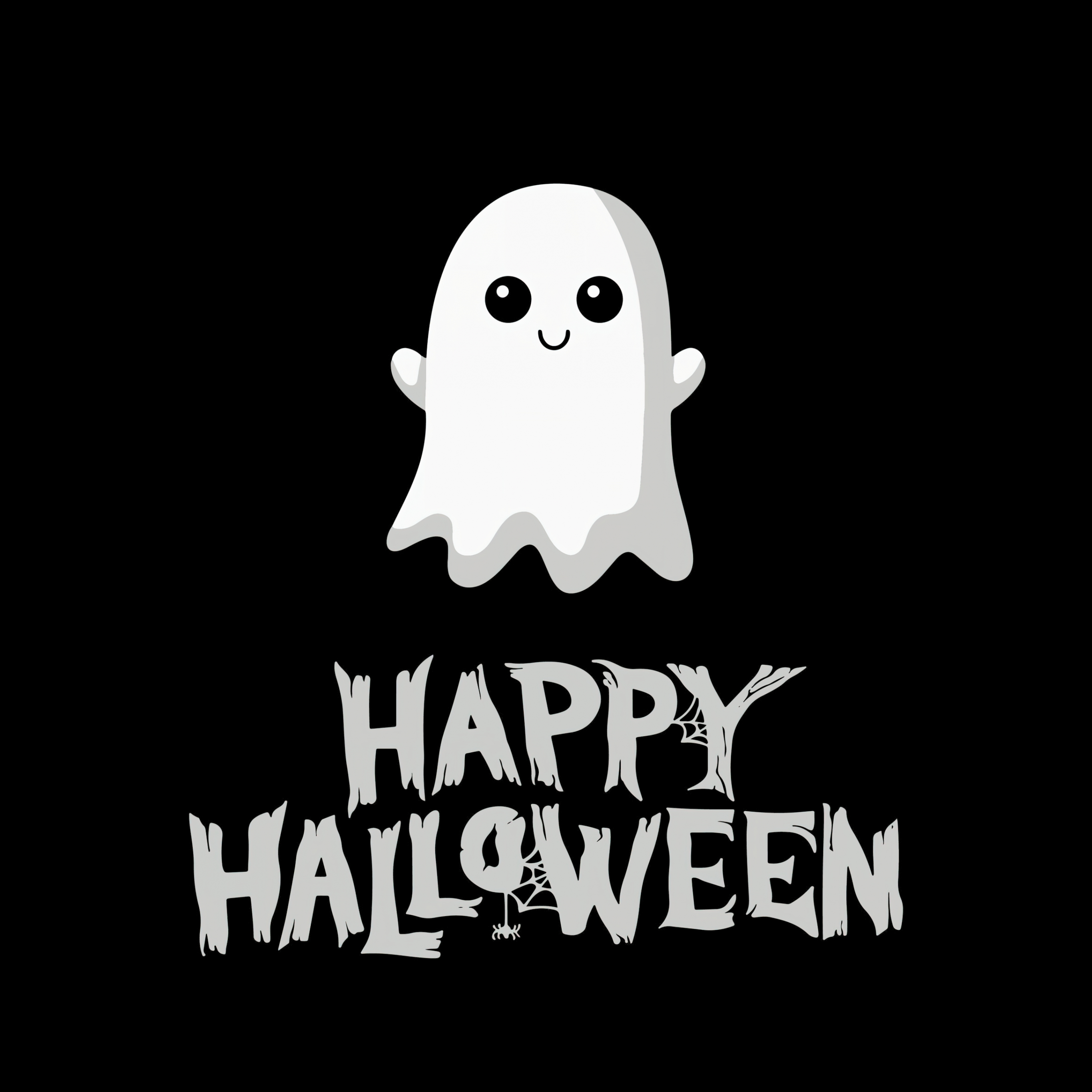 Happy Halloween Wallpaper 4K, Cute ghost, 5K, AMOLED